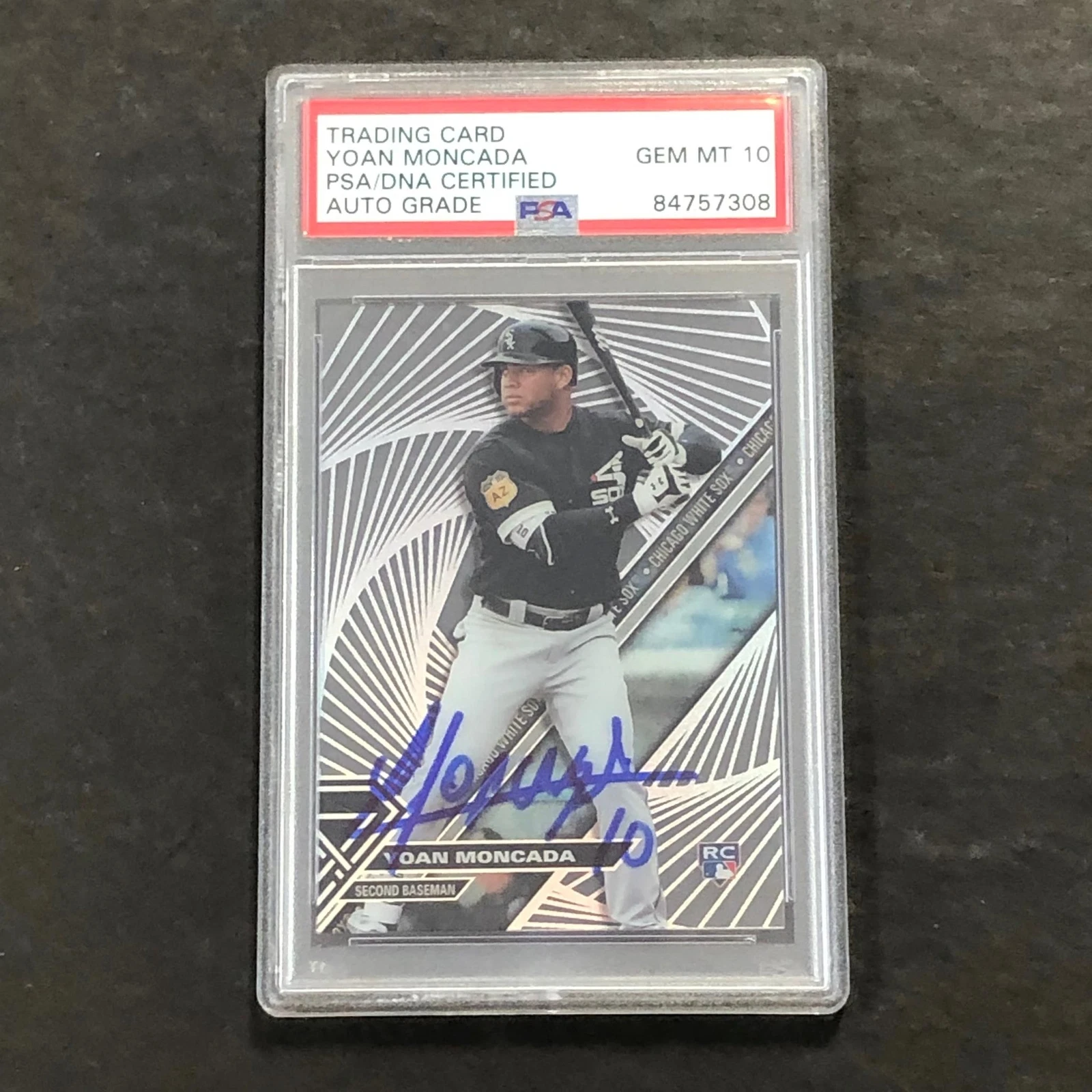 2017 Topps High Tek #HT-YM Yoan Moncada Signed Card PSA Slabbed Auto 10 White So