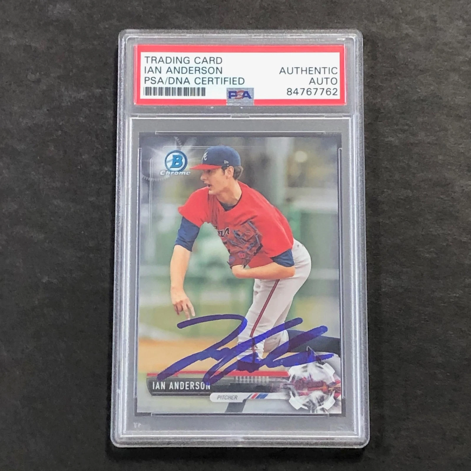 2017 Bowman Draft Chrome #BDC-156 Ian Anderson Signed Card Auto PSA Slabbed Brav