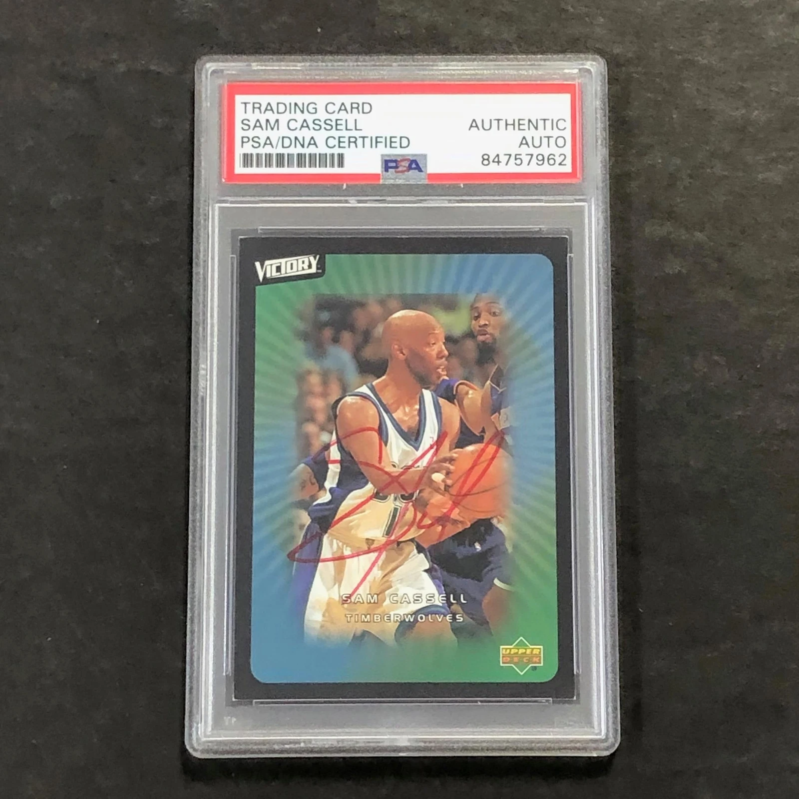 2003-04 Upper Deck Victory #52 Sam Cassell Signed Card AUTO PSA Slabbed Timberwo
