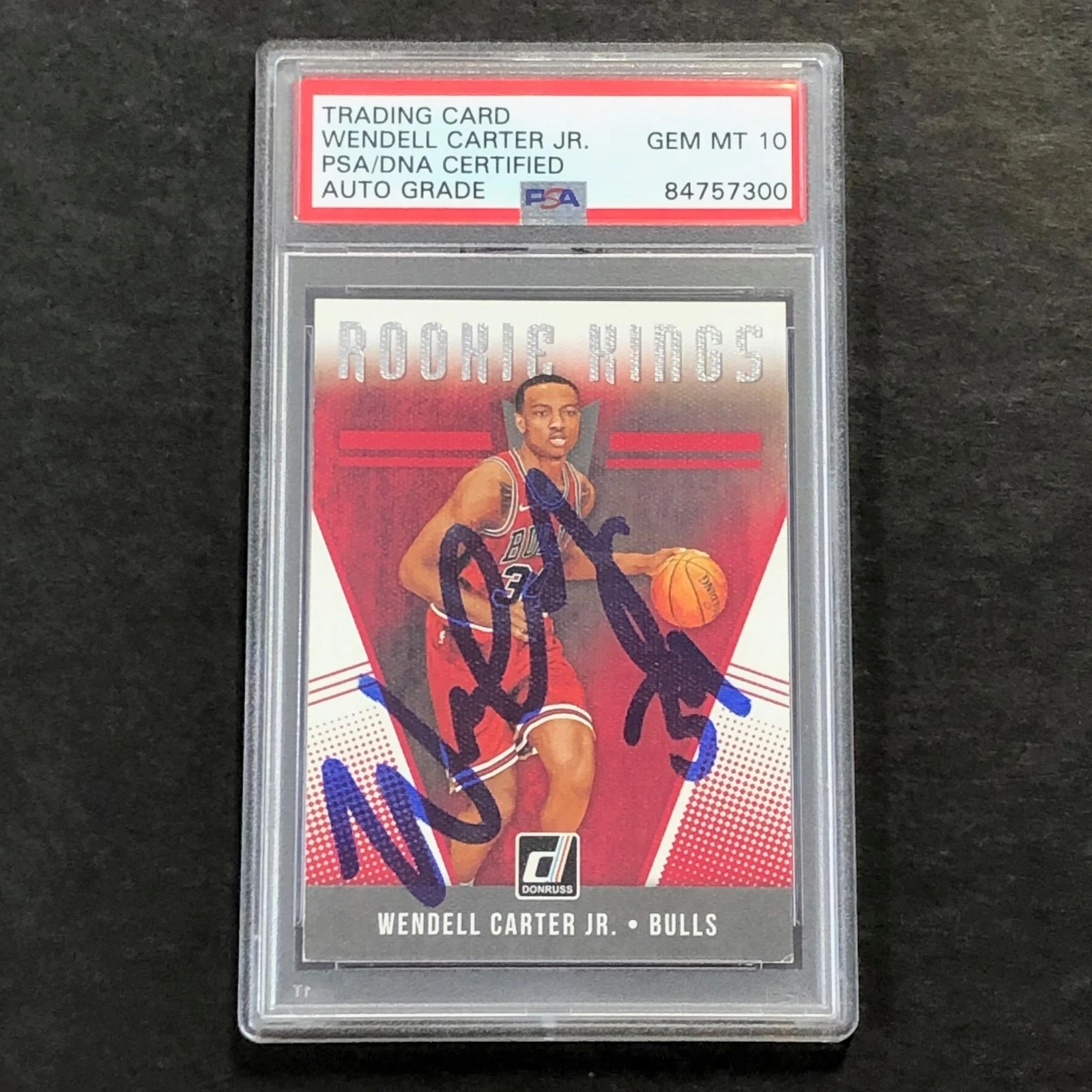 2018-19 Panini Donruss #1 Wendell Carter Jr. Signed Card AUTO 10 PSA Slabbed RC
