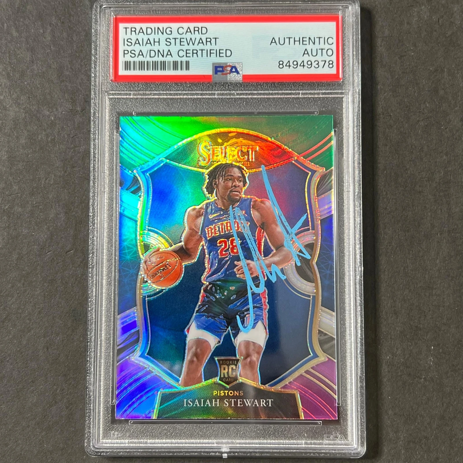 2020-21 PANINI SELECT #76 ISAIAH STEWART SIGNED CARD AUTO PSA SLABBED RC PISTONS COLLECTIBLE MEMORABILIA