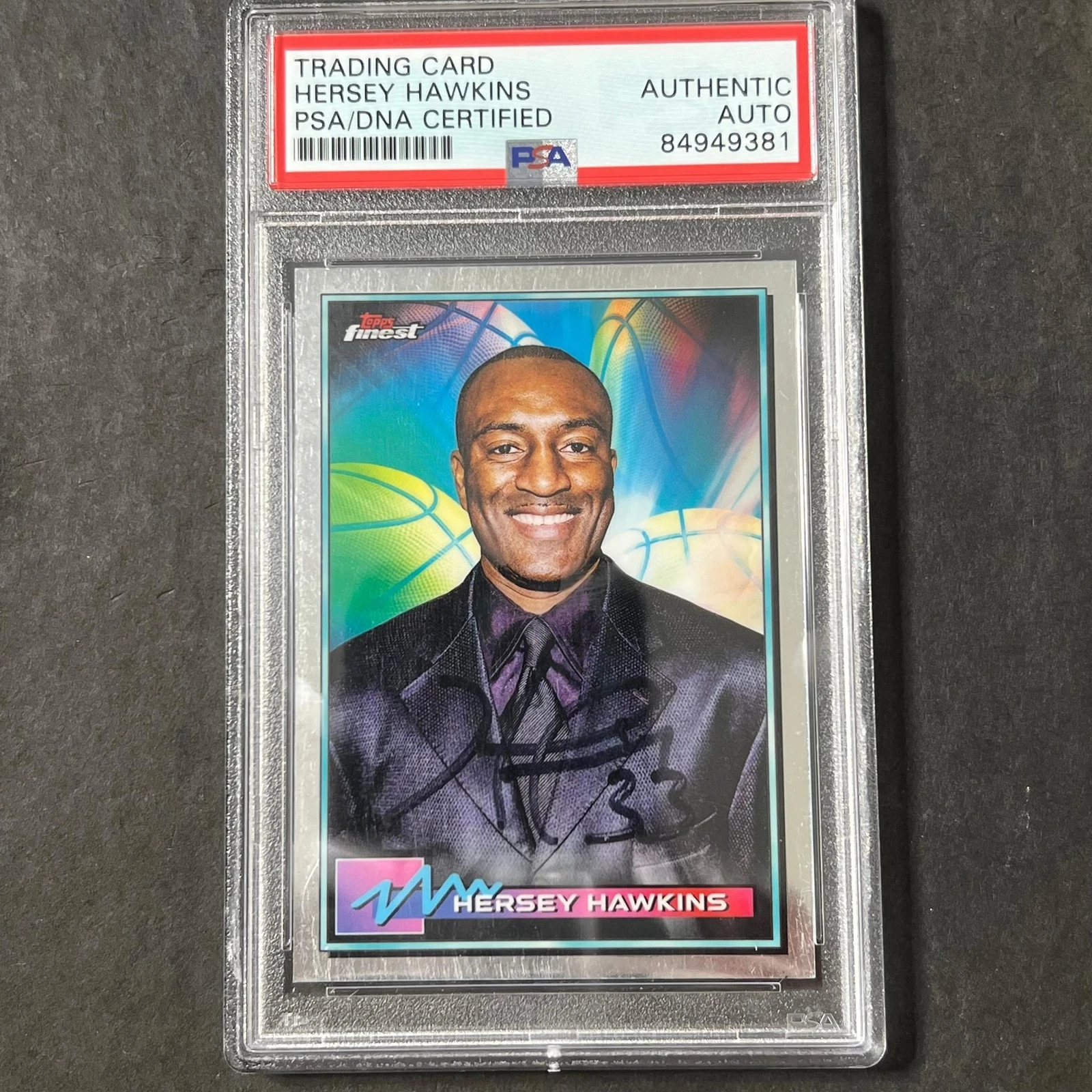 2021 Topps Finest #31 Hersey Hawkins Signed Card AUTO PSA Slabbed 76ers