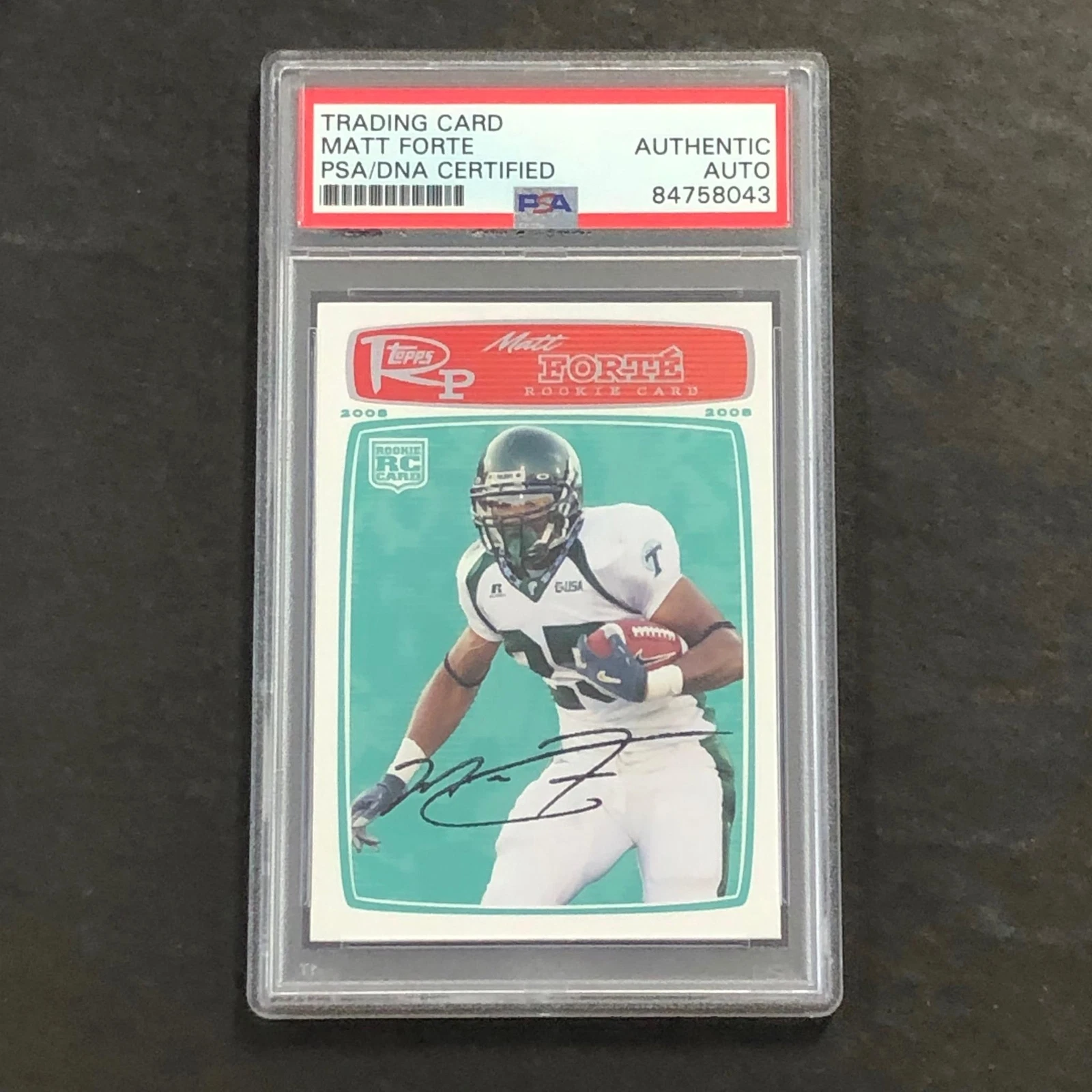 2008 Topps Rookie Progression #219 Matt Forte Signed Card PSA Slabbed Auto