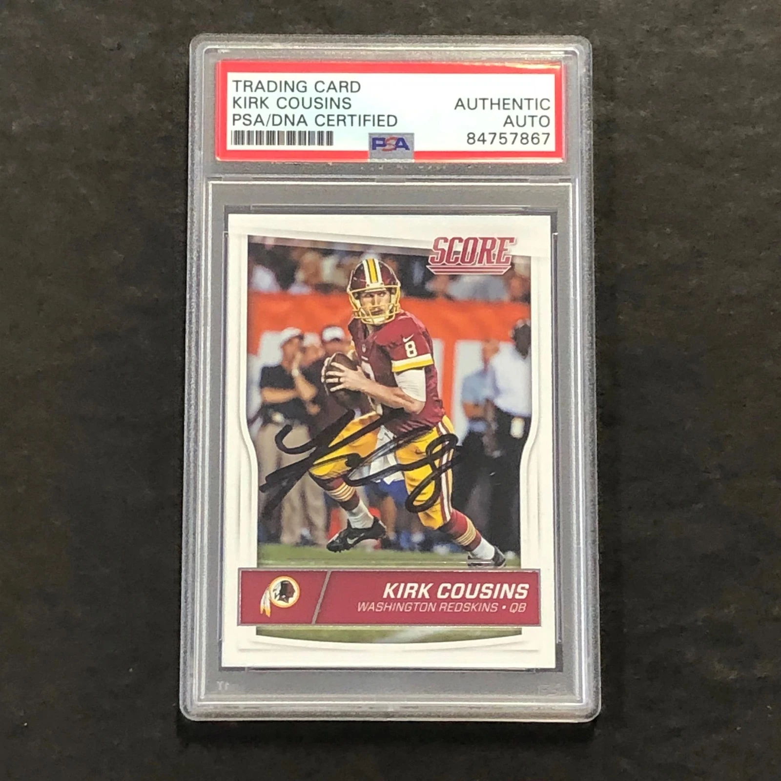 2016 Panini Score #321 Kirk Cousins Signed Card AUTO PSA Slabbed Washington