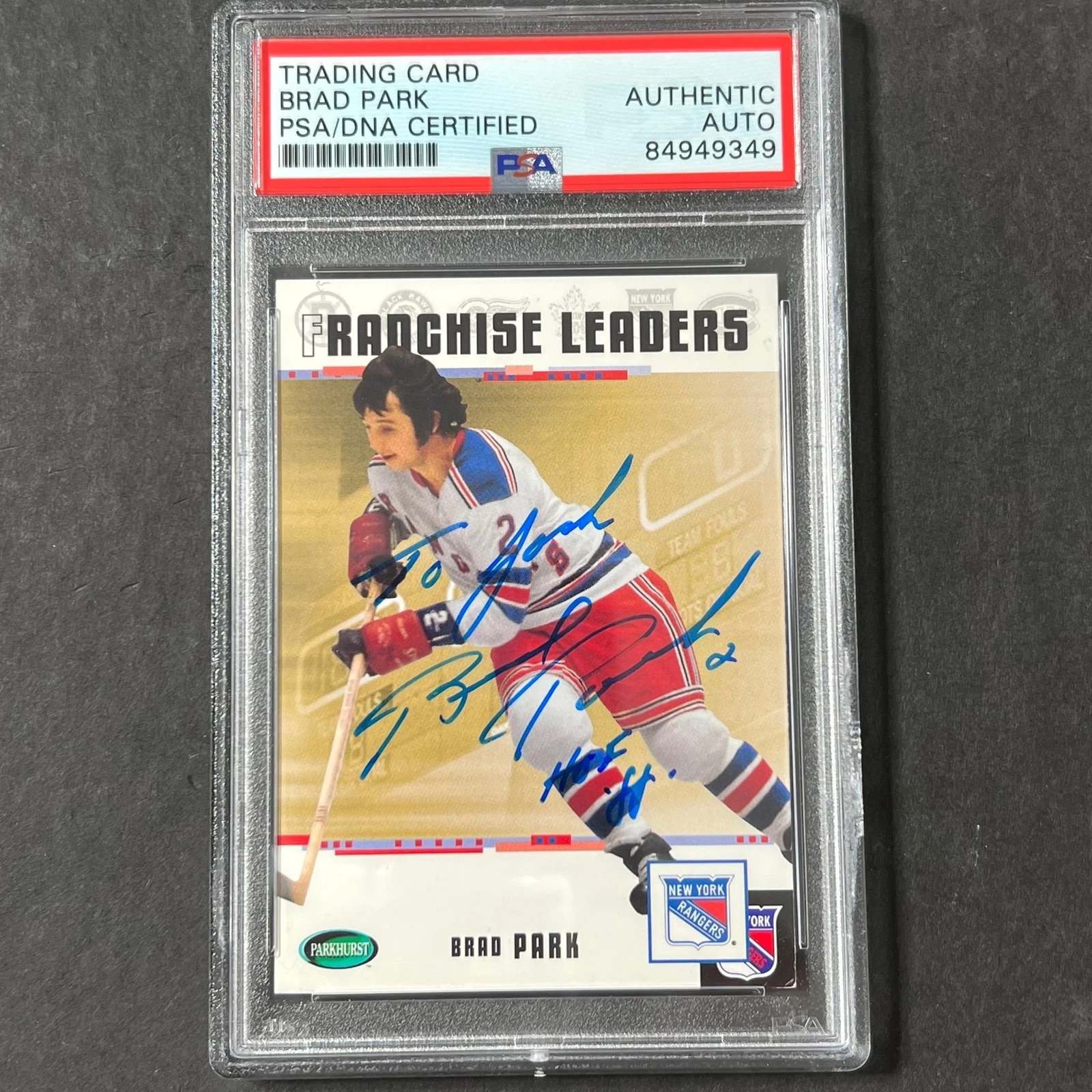 2003-04 Parkhurst Original 6 #97 Brad Park Signed Card AUTO PSA Slabbed Bruins