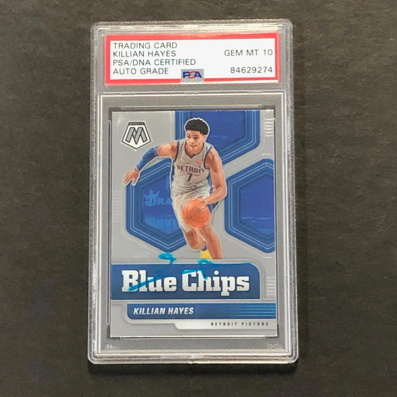 2020-21 Panini Mosaic #2 Killian Hayes Signed Card AUTO 10 PSA Slabbed RC Piston