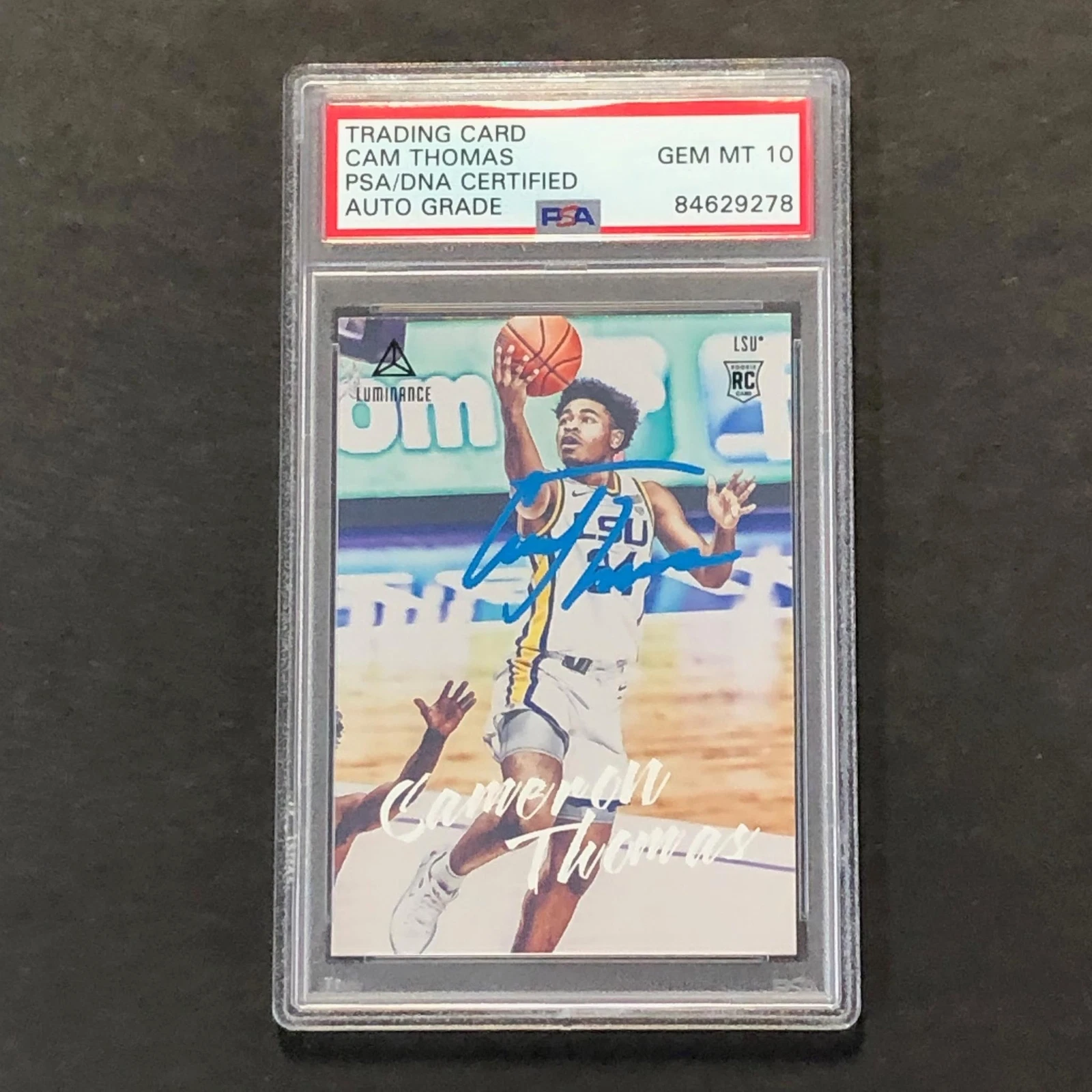 2021-22 Panini Chronicles Draft Picks #90 Cameron Thomas Signed Card AUTO 10 PS