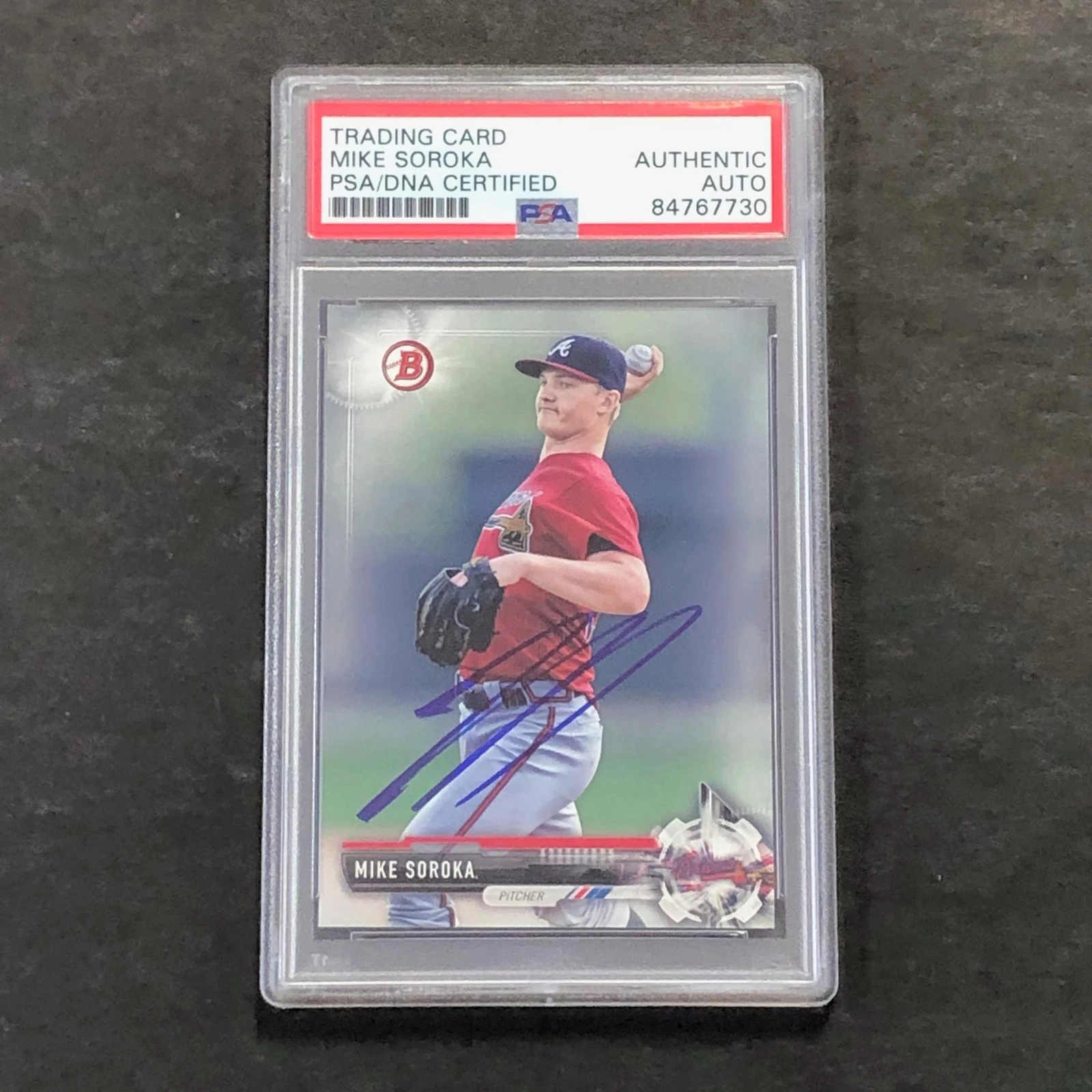 2017 Bowman Prospect #BP5 MIKE SOROKA Signed Card PSA Slabbed Auto Braves