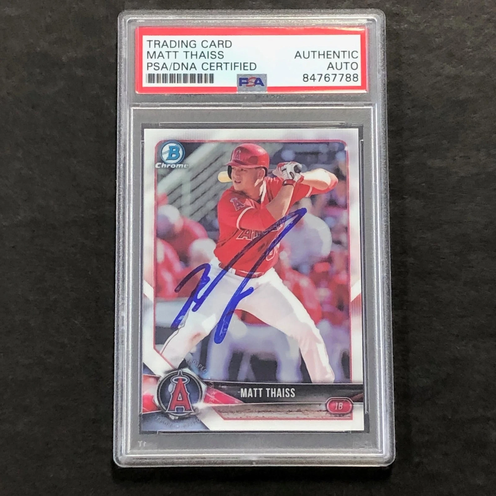 2018 Bowman Chrome Prospects #BCP61 Matt Thaiss Signed Card PSA Slabbed Auto Ang