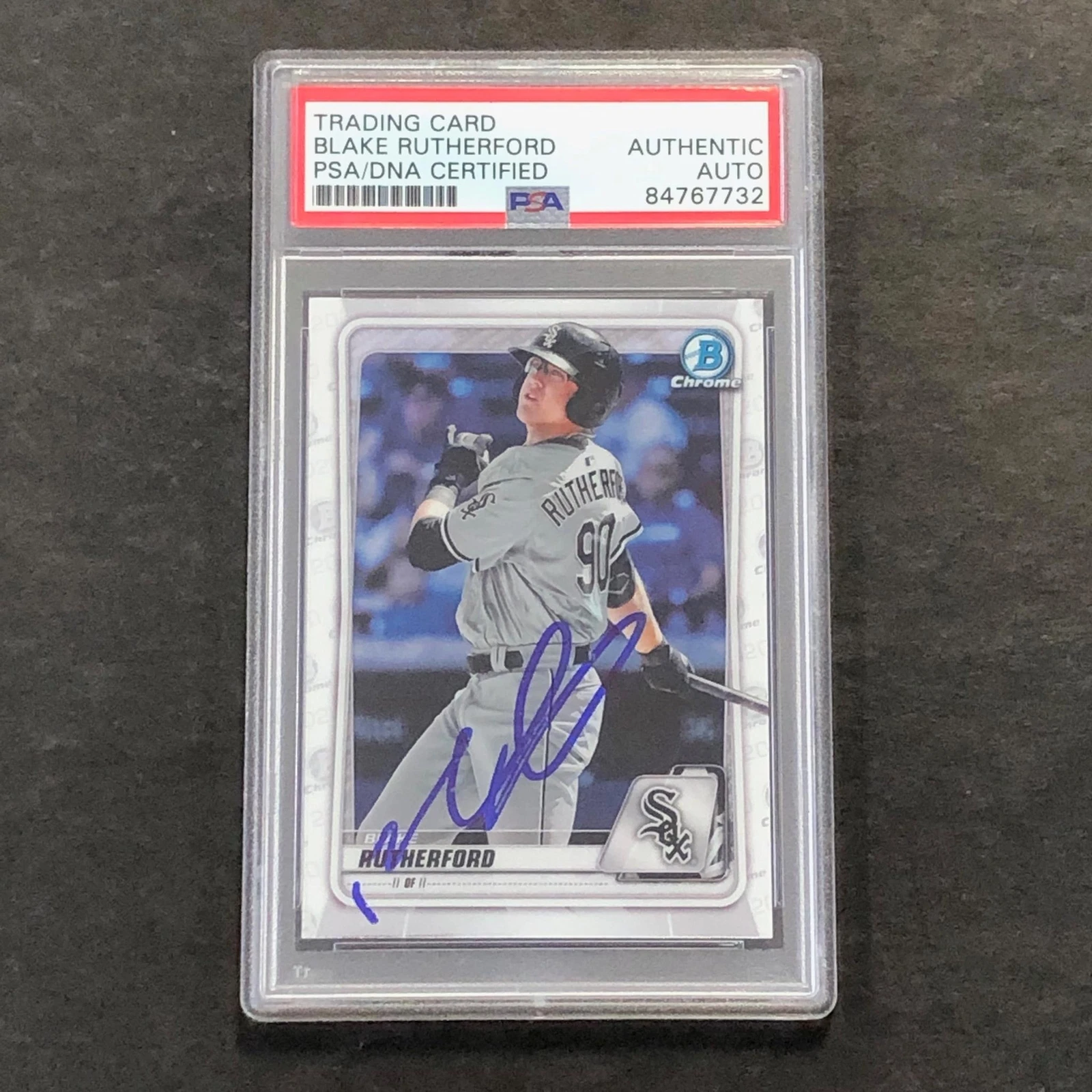 2020 Bowman Draft #BD-172 Blake Rutherford Signed Card PSA Slabbed Auto White So