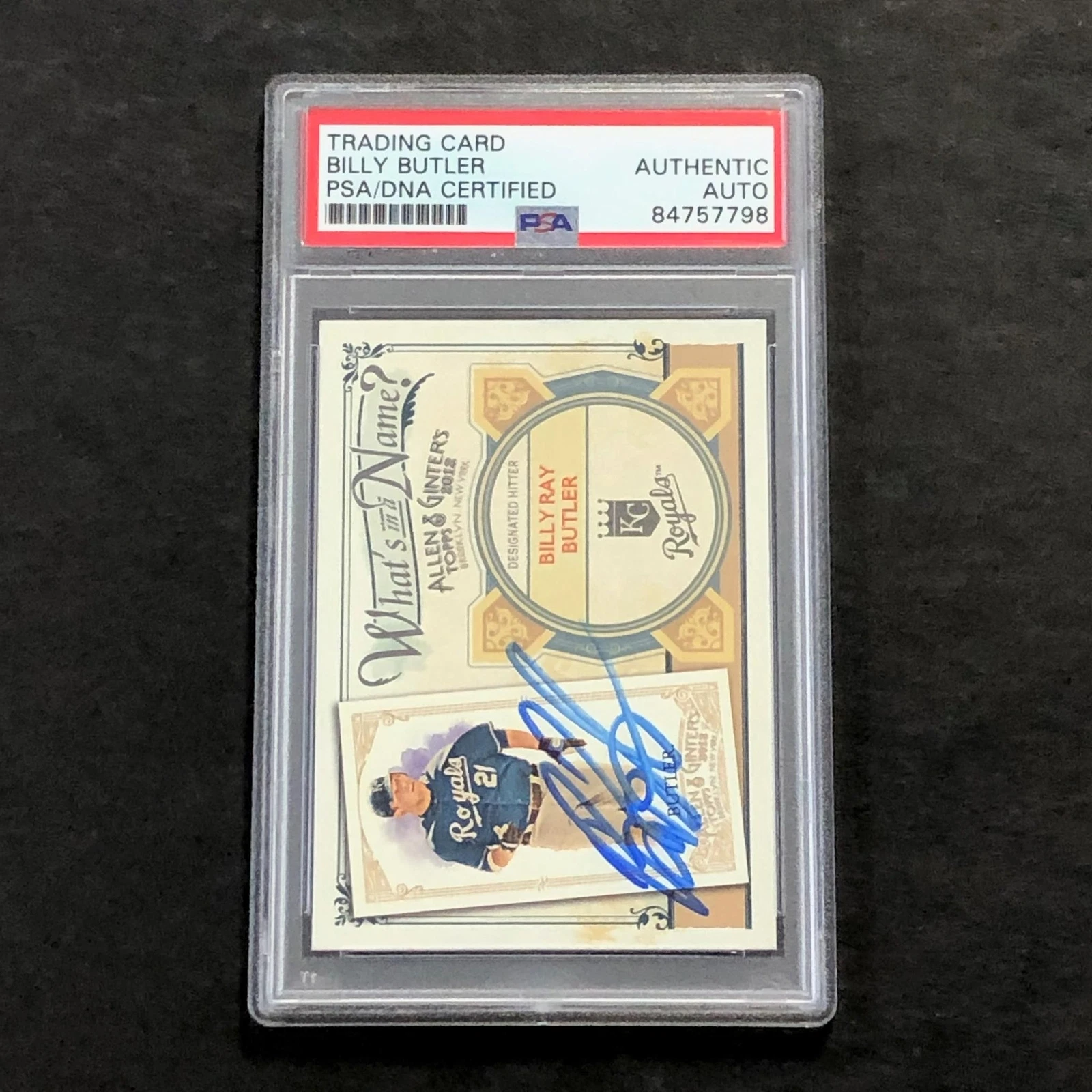 2012 Topps Allen & Ginter #WIN93 Billy Butler Signed Card Auto PSA Slabbed Royal