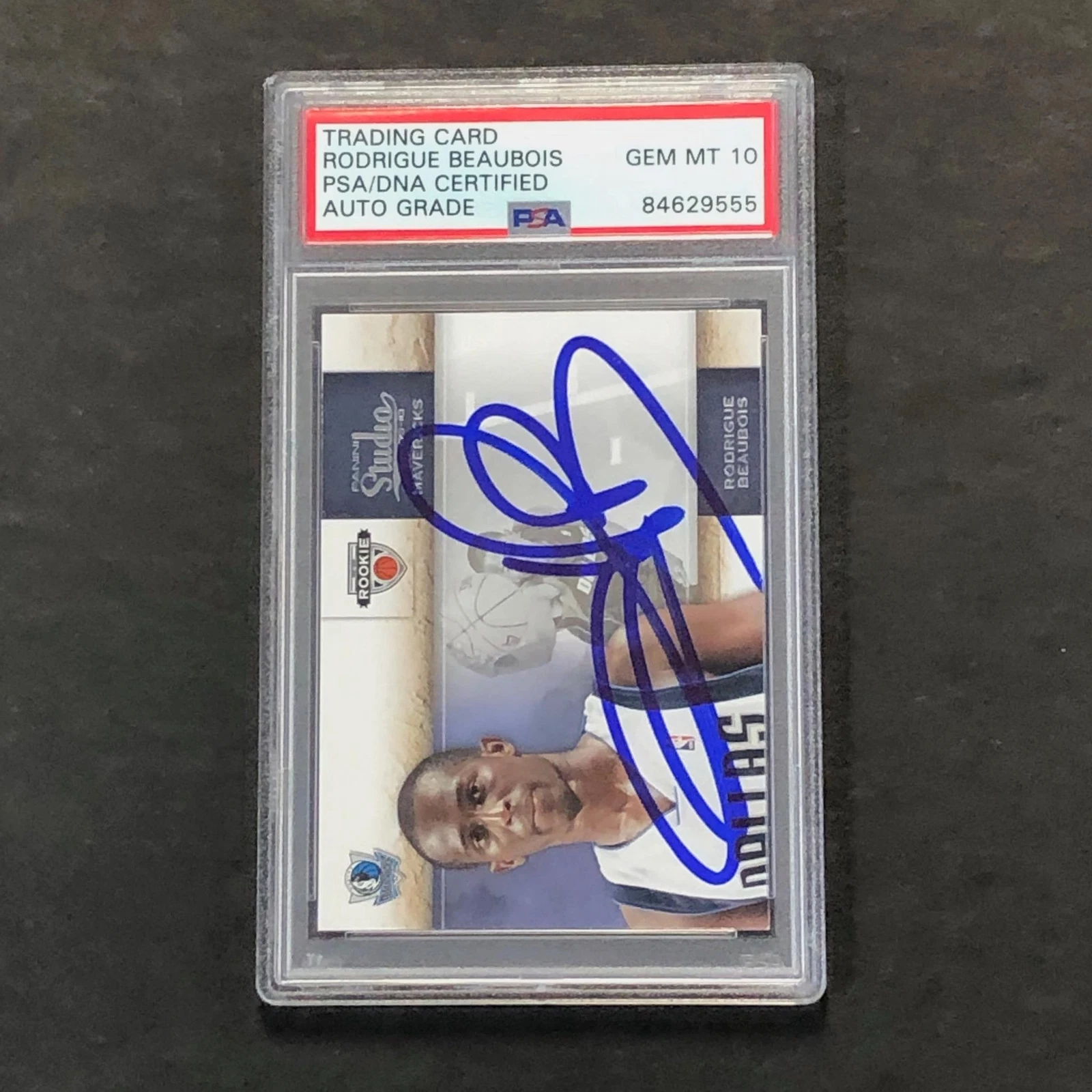 2009-10 Panini Studio #125 Rodrigue Beaubois Signed Card AUTO 10 PSA/DNA Slabbed