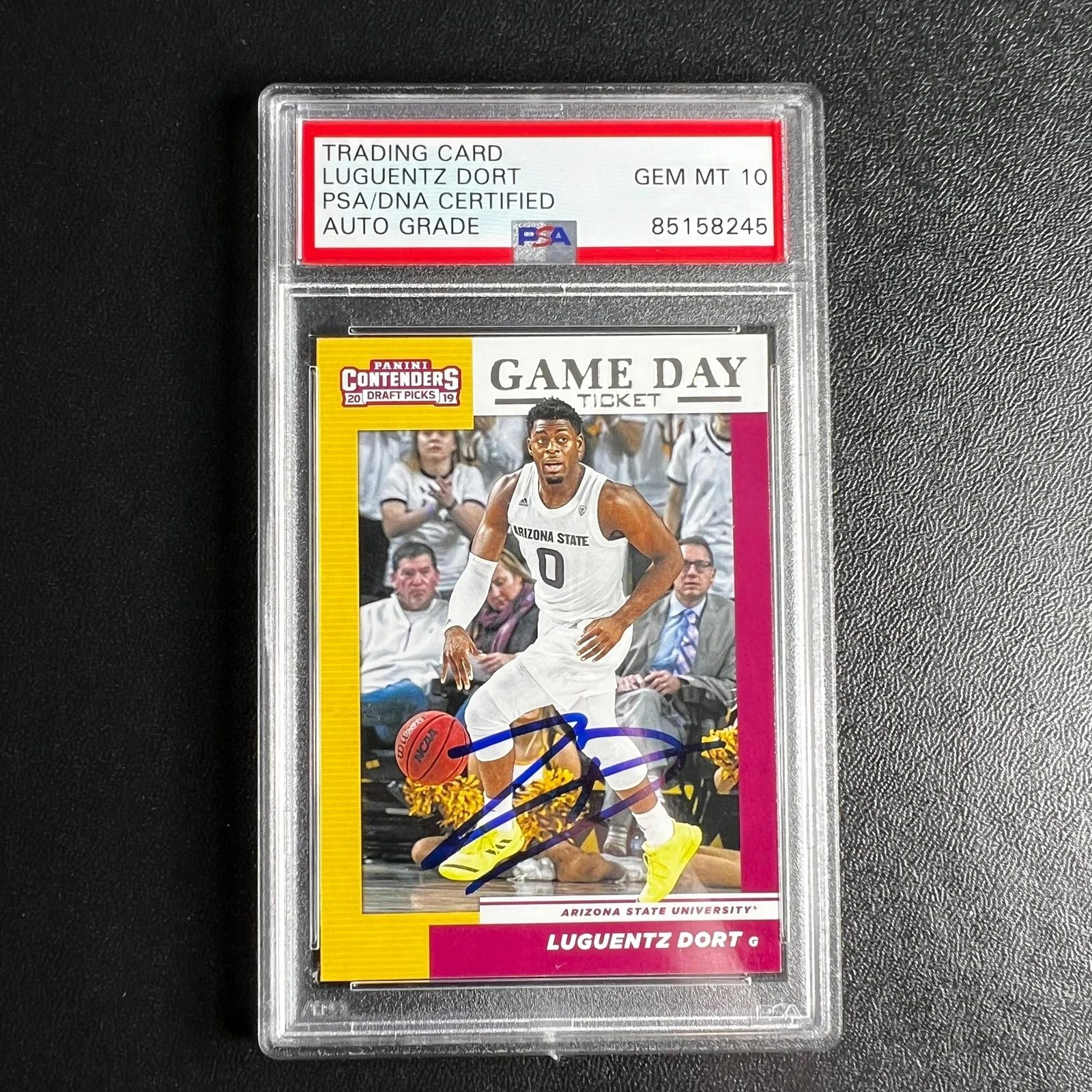 2019 Contenders Draft Picks #27 Luguentz Dort Signed Card AUTO 10 PSA Slabbed Ar