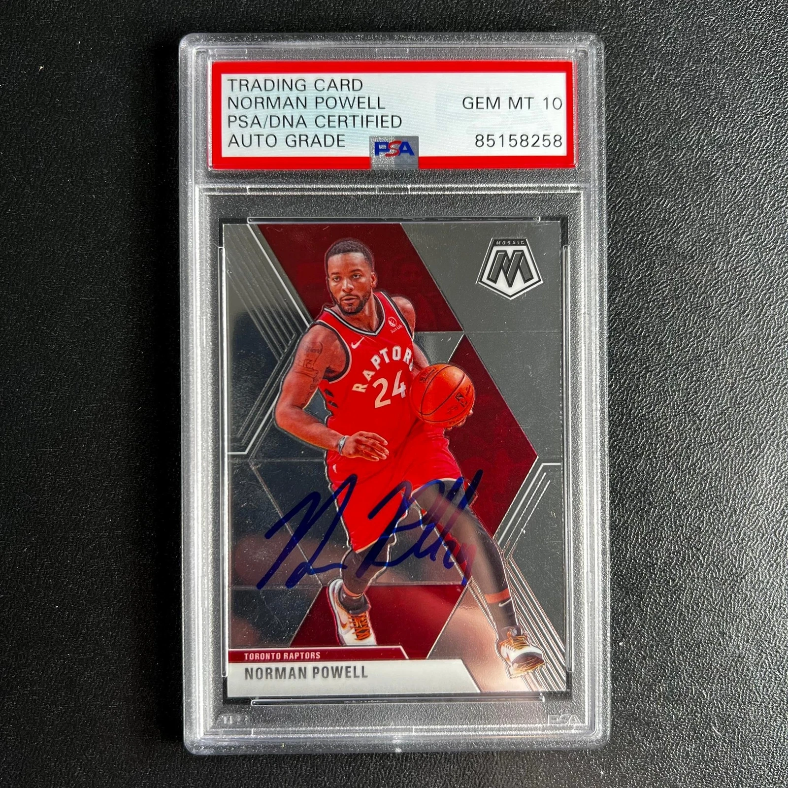 2019-20 Panini Mosaic #59 Norman Powell Signed Card AUTO 10 PSA Slabbed Raptors