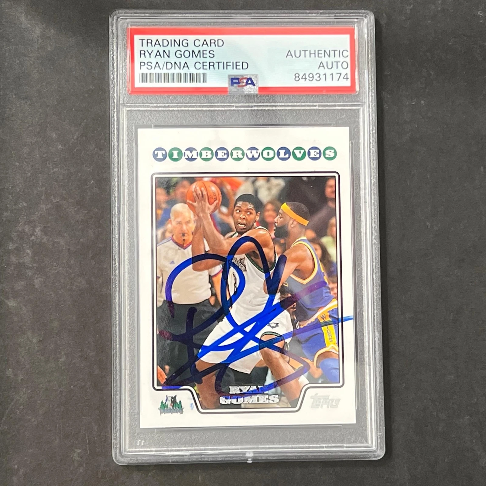 2008 Topps Basketball #108 Ryan Gomes Signed Card AUTO PSA Slabbed RC Timberwolv