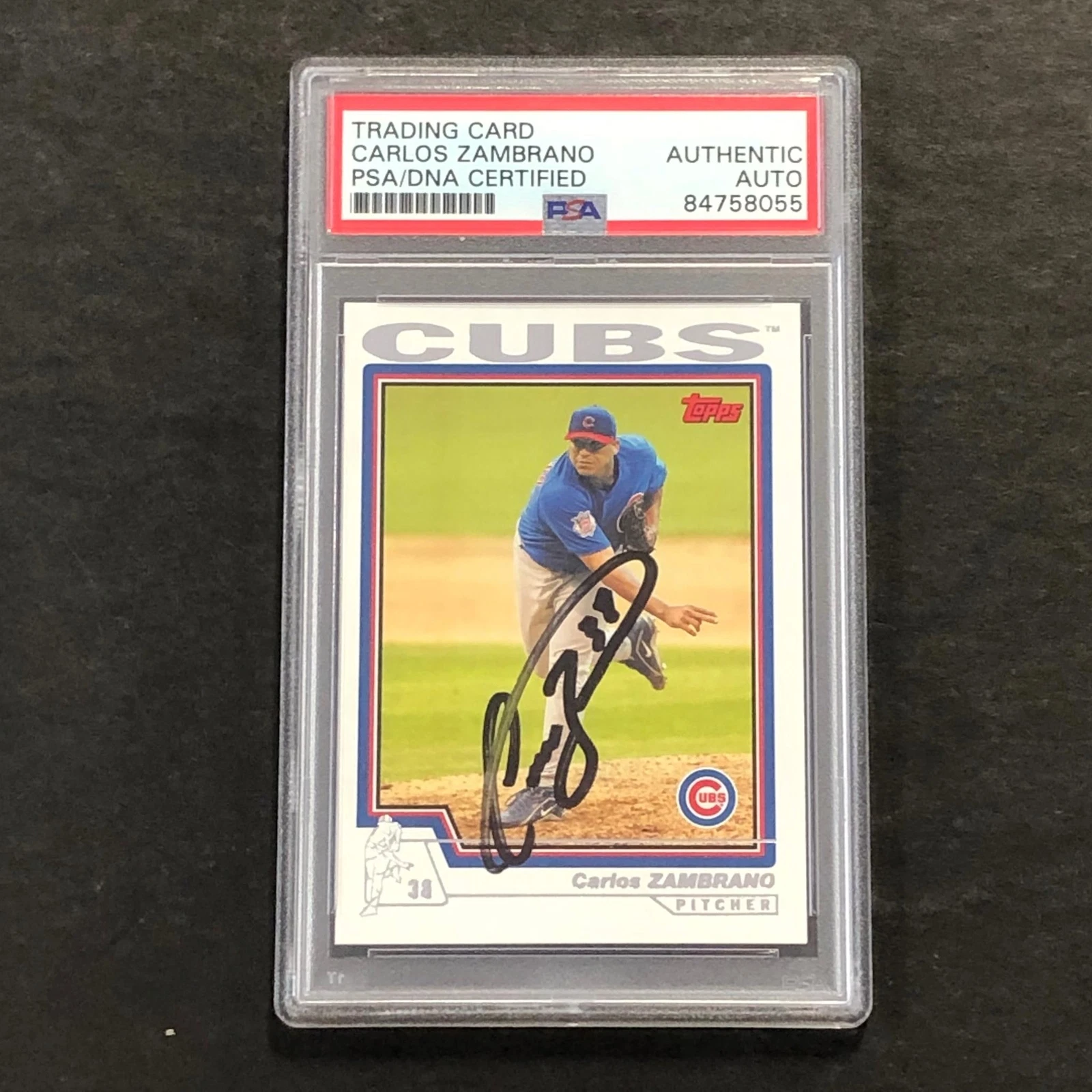 2004 Topps #136 Carlos Zambrano Signed Card PSA Slabbed Auto Cubs