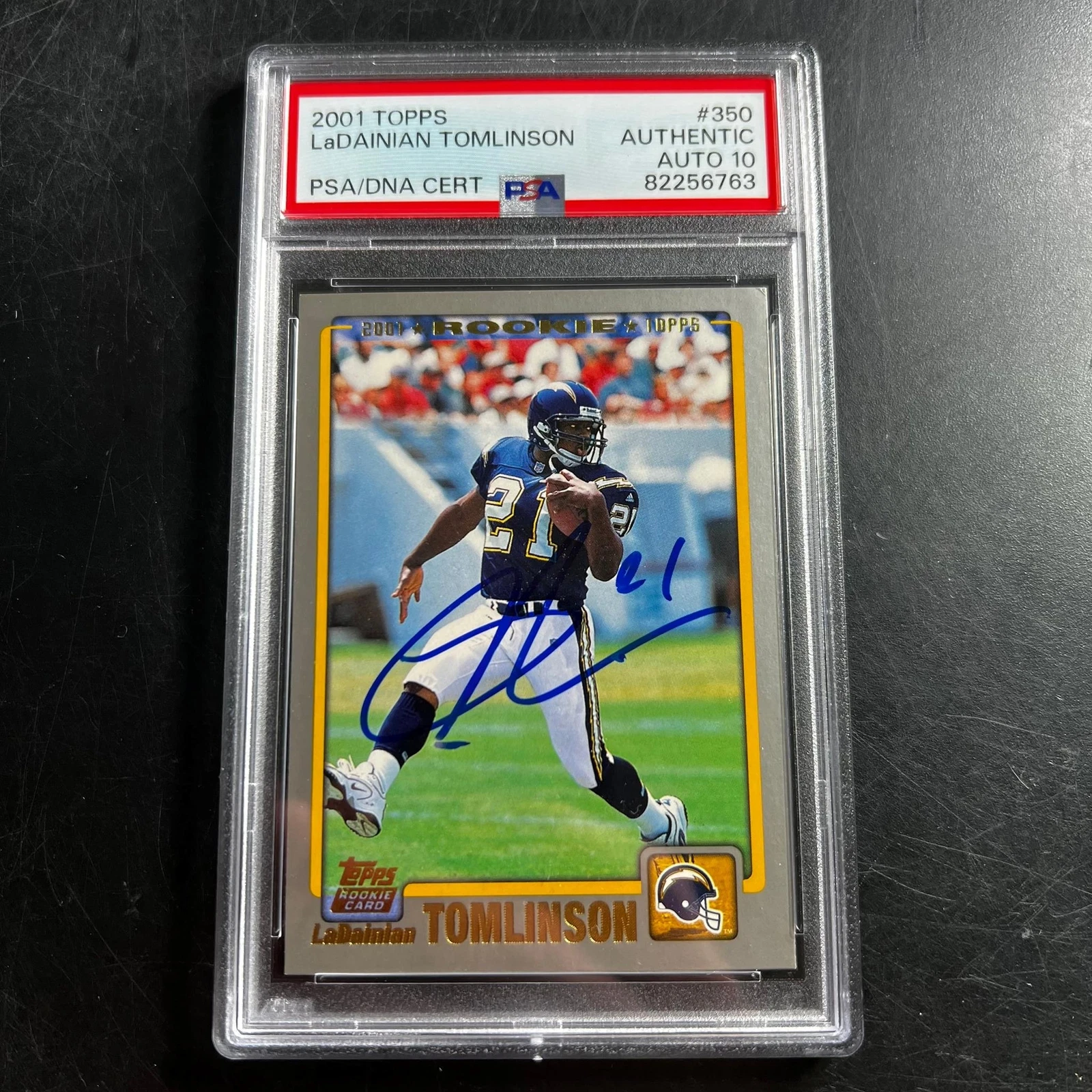 2001 Topps #350 card signed by LaDainian Tomlinson PSA/DNA Authentic AUTO 10 Cha