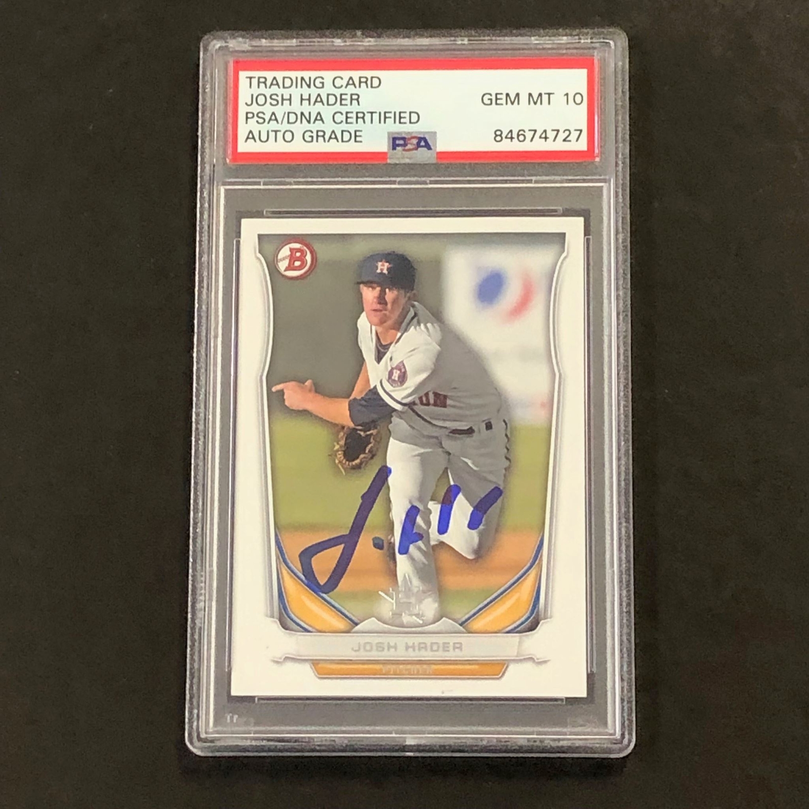 2014 Bowman Draft #TP-45 Josh Hader Signed Card PSA Slabbed Auto 10 Astros