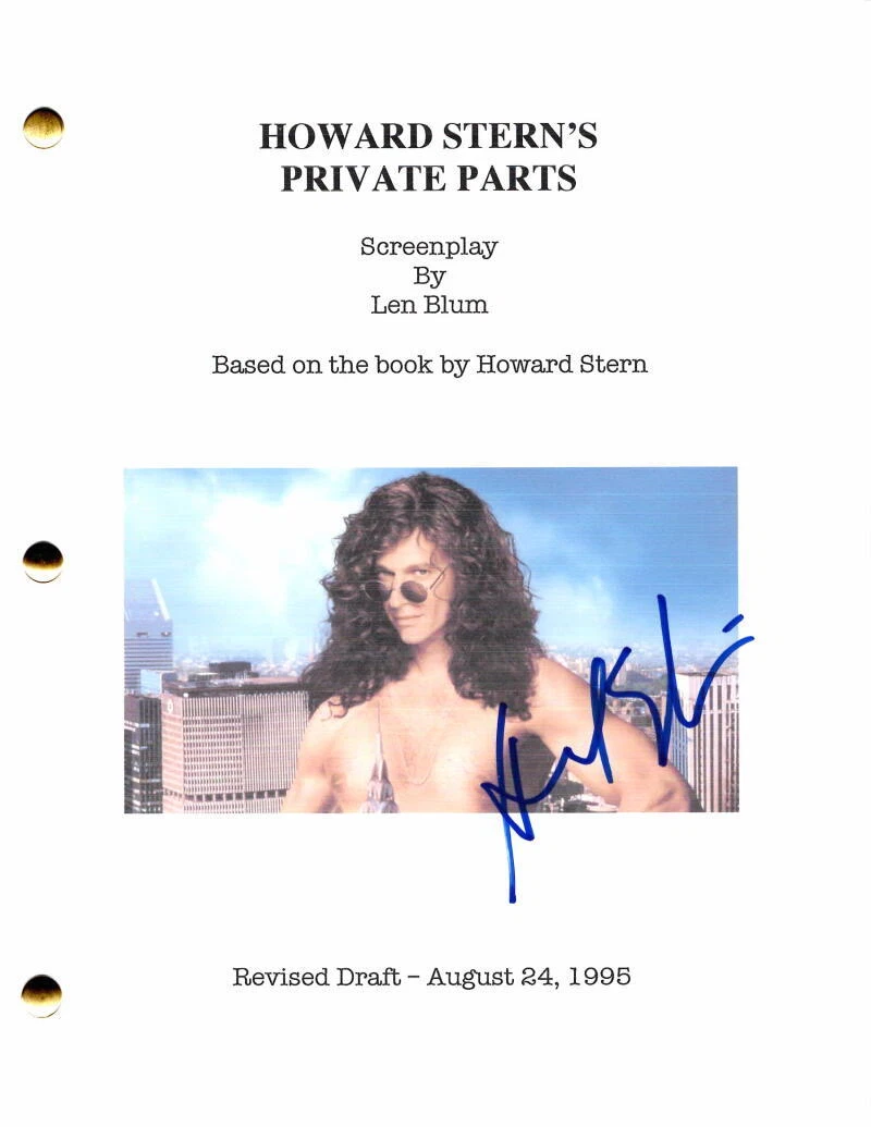 Howard Stern Signed Autograph Private Parts Full Movie Script w/ JSA COA