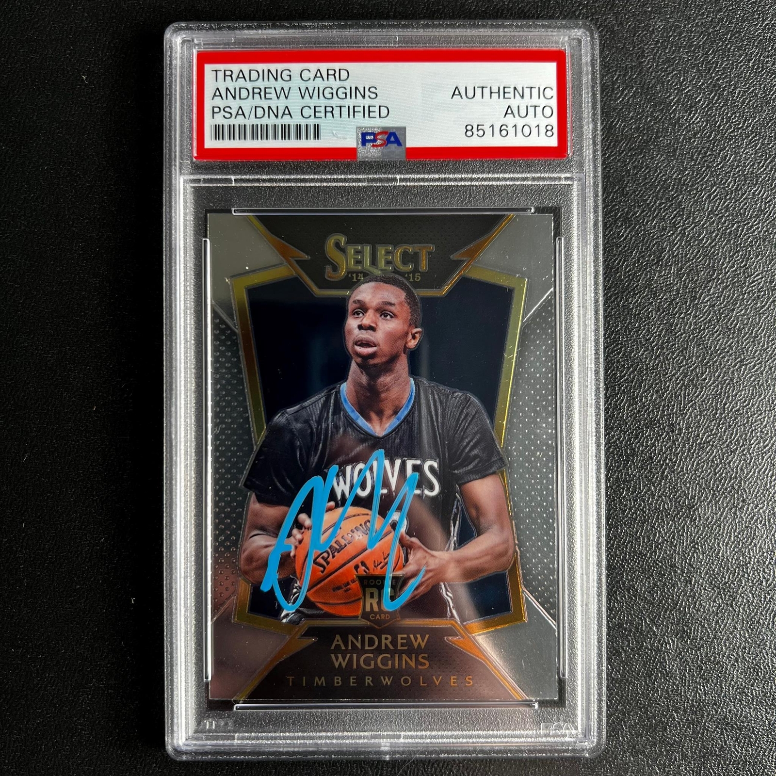 2014-15 Panini Select #100 Andrew Wiggins Signed Card AUTO PSA Slabbed Minnesota
