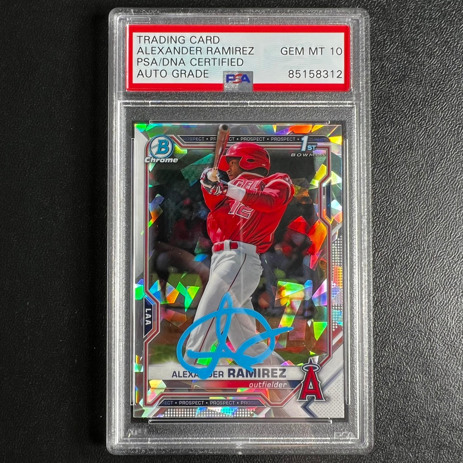 2021 Bowman Chrome #BCP-145 Alexander Ramirez Signed Card Cracked Ice Auto 10 PS