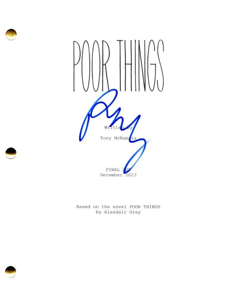 Ramy Youssef Signed Autograph Poor Things Movie Script Screenplay w/ Emma Stone