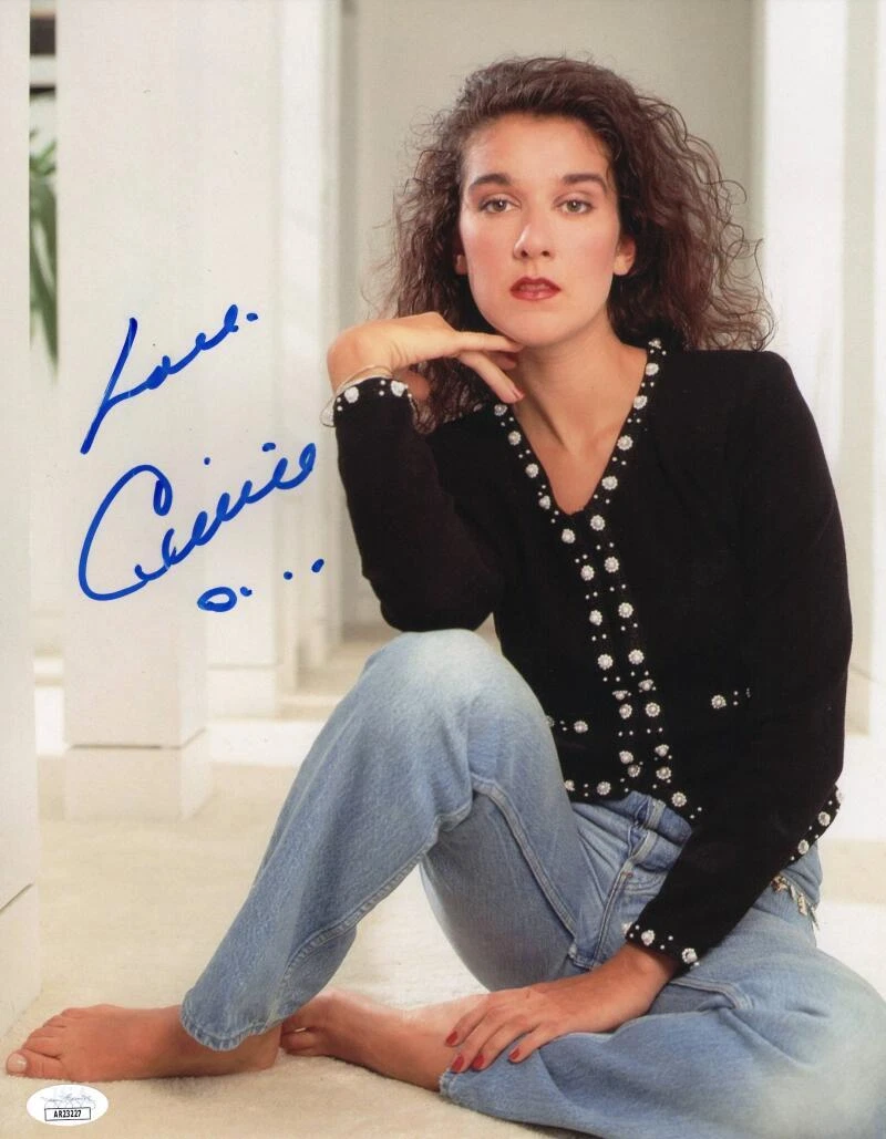 Celine Dion Signed Autograph 11x14 Photo - Barefoot Beauty Falling Into You JSA