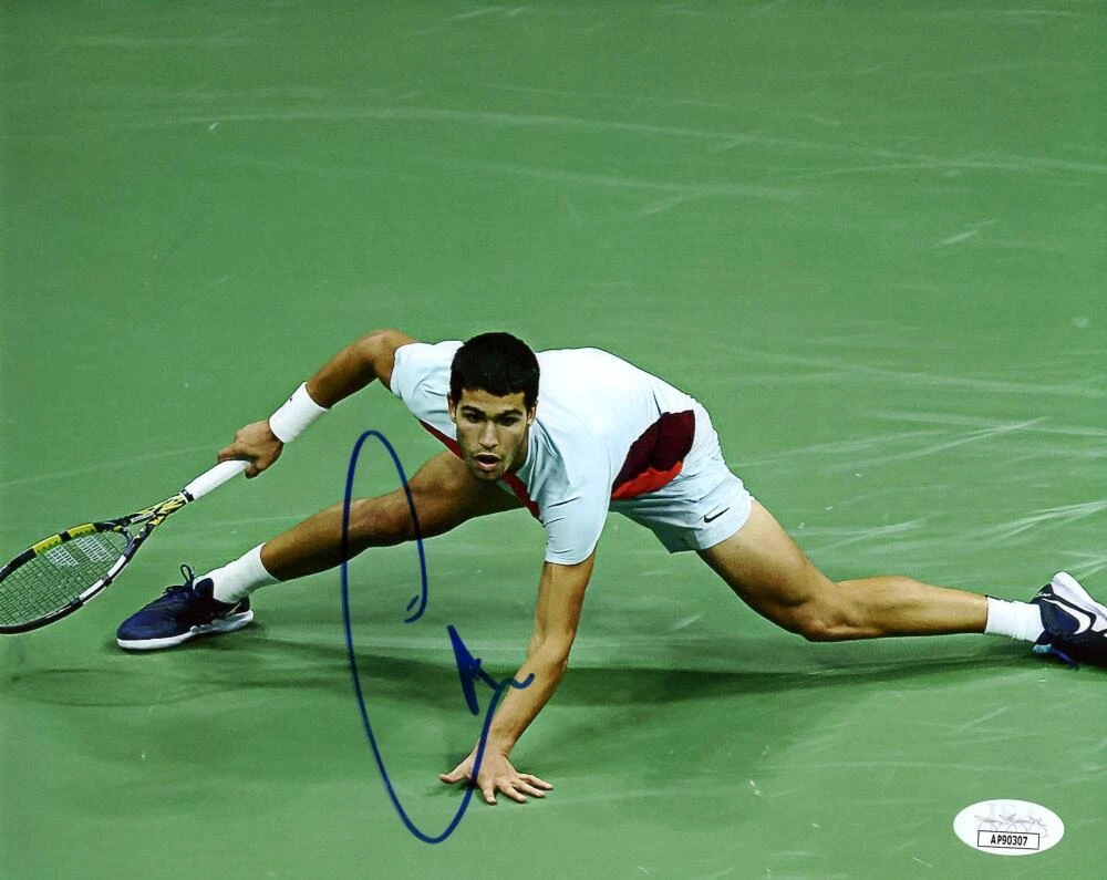 Carlos Alcaraz Signed Autograph 8x10 Photo - Wimbledon & US Open Champ JSA COA