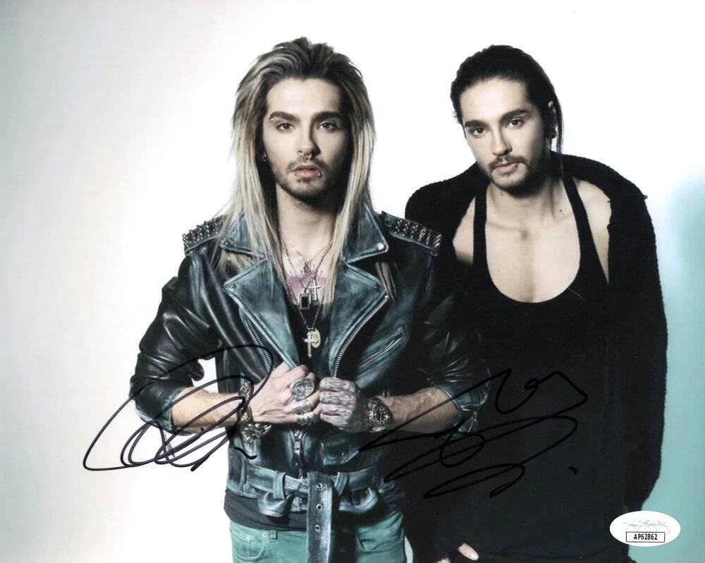 Tom Kaulitz & Bill Kaulitz Signed Autograph 8x10 Photo - Tokio Hotel w/ JSA COA