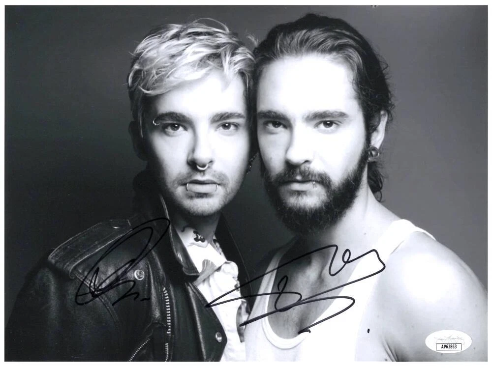 Tom Kaulitz & Bill Kaulitz Signed Autograph 8x10 Photo - Tokio Hotel JSA COA