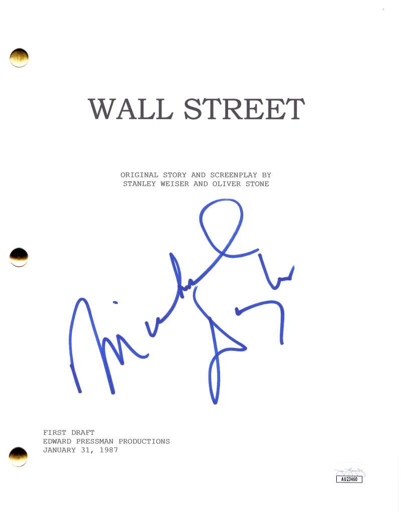 Michael Douglas Signed Autograph Wall Street Full Movie Script Screenplay w/ JSA