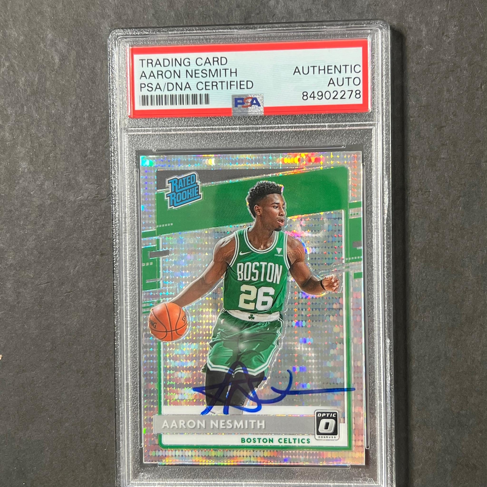 2020-21 Panini Donruss Optic #164 Aaron Nesmith Signed Card AUTO PSA Slabbed RC