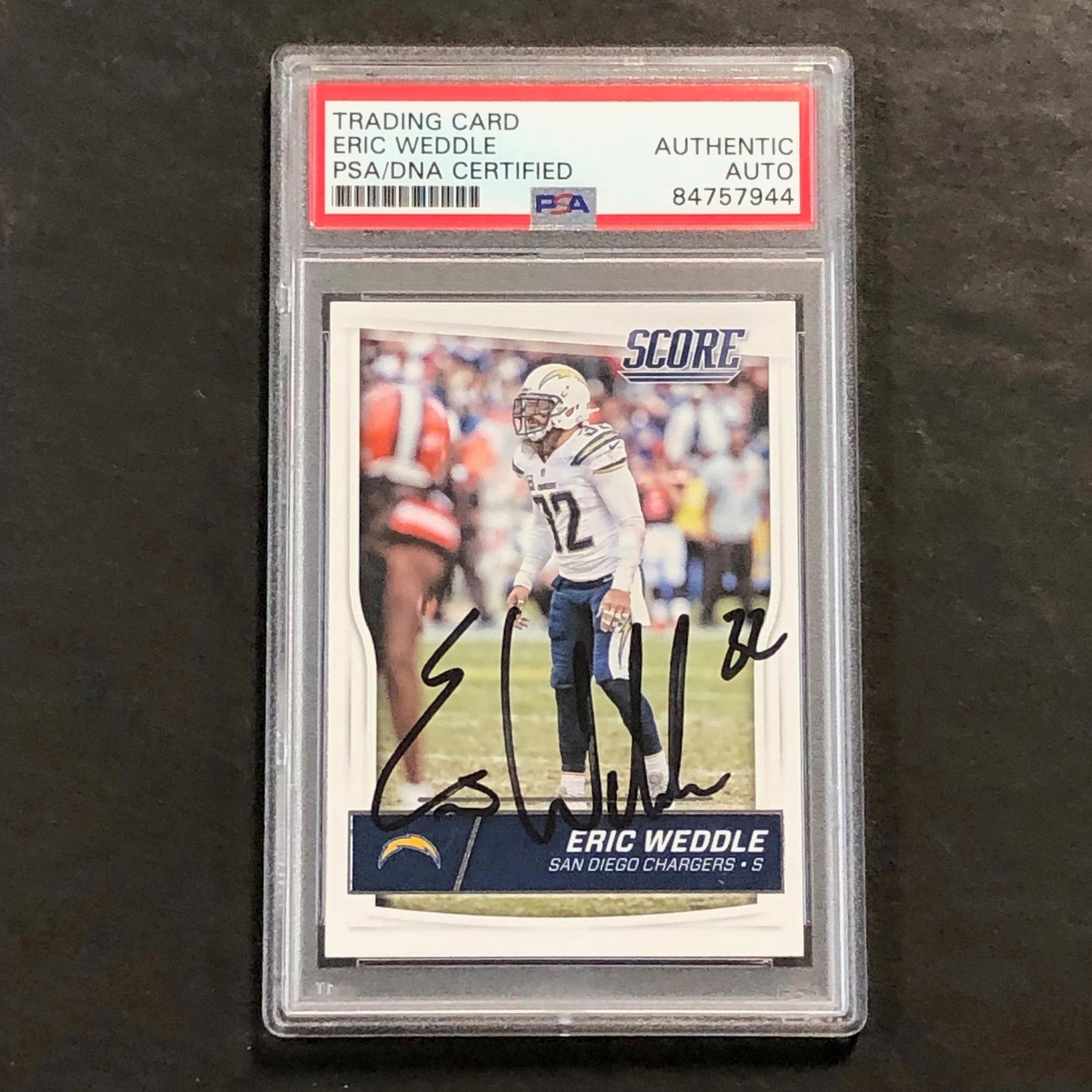 2016 PANINI #270 ERIC WEDDLE SIGNED CARD AUTO PSA SLABBED CHARGERS COLLECTIBLE MEMORABILIA