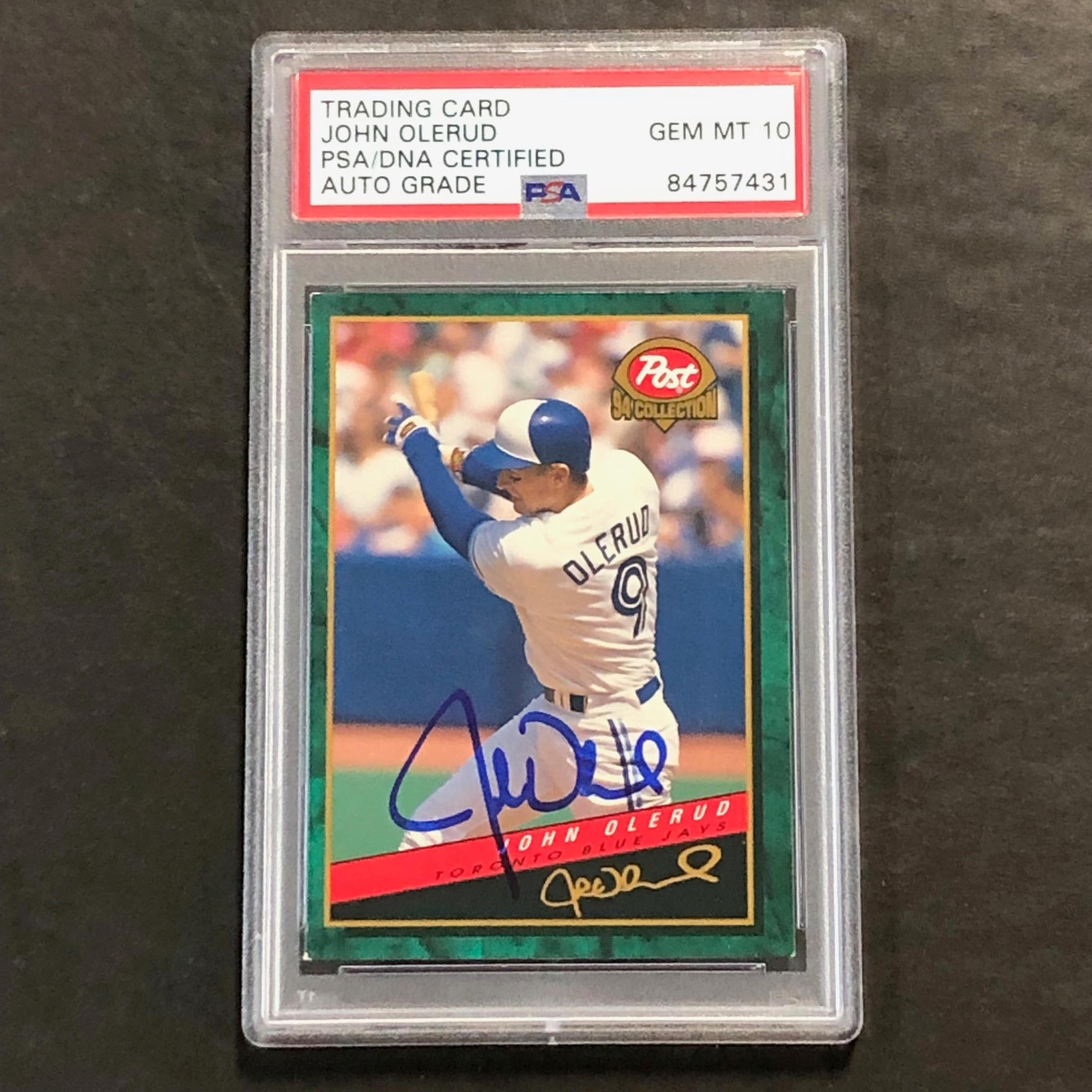 1994 Post Collection #24 John Olerud PSA/DNA Slabbed Autographed AUTO 10 Blue Ja
