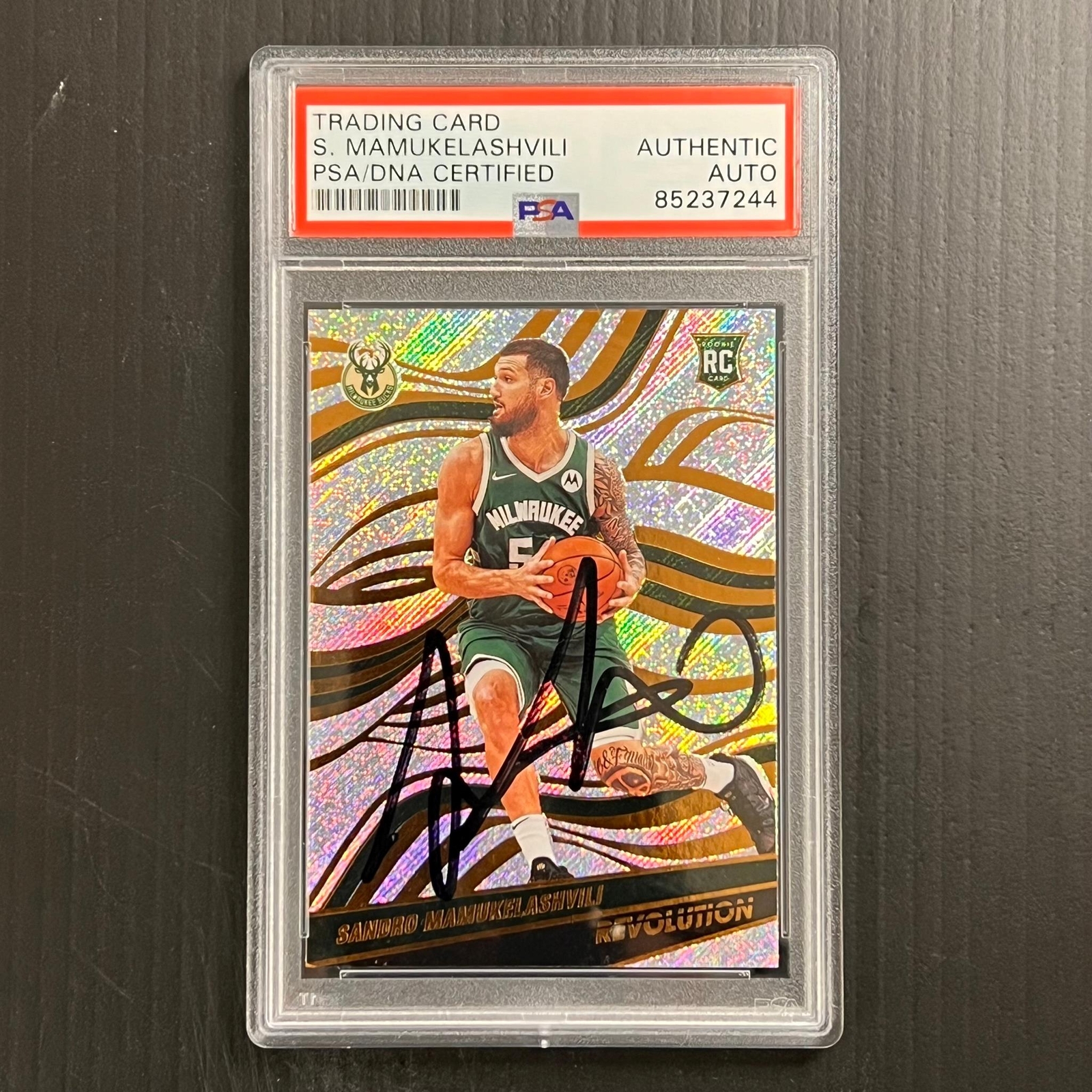 2020-2021 Panini Prizm #142 Sandro Mamukelashvili Signed Card AUTO PSA/DNA Slabb