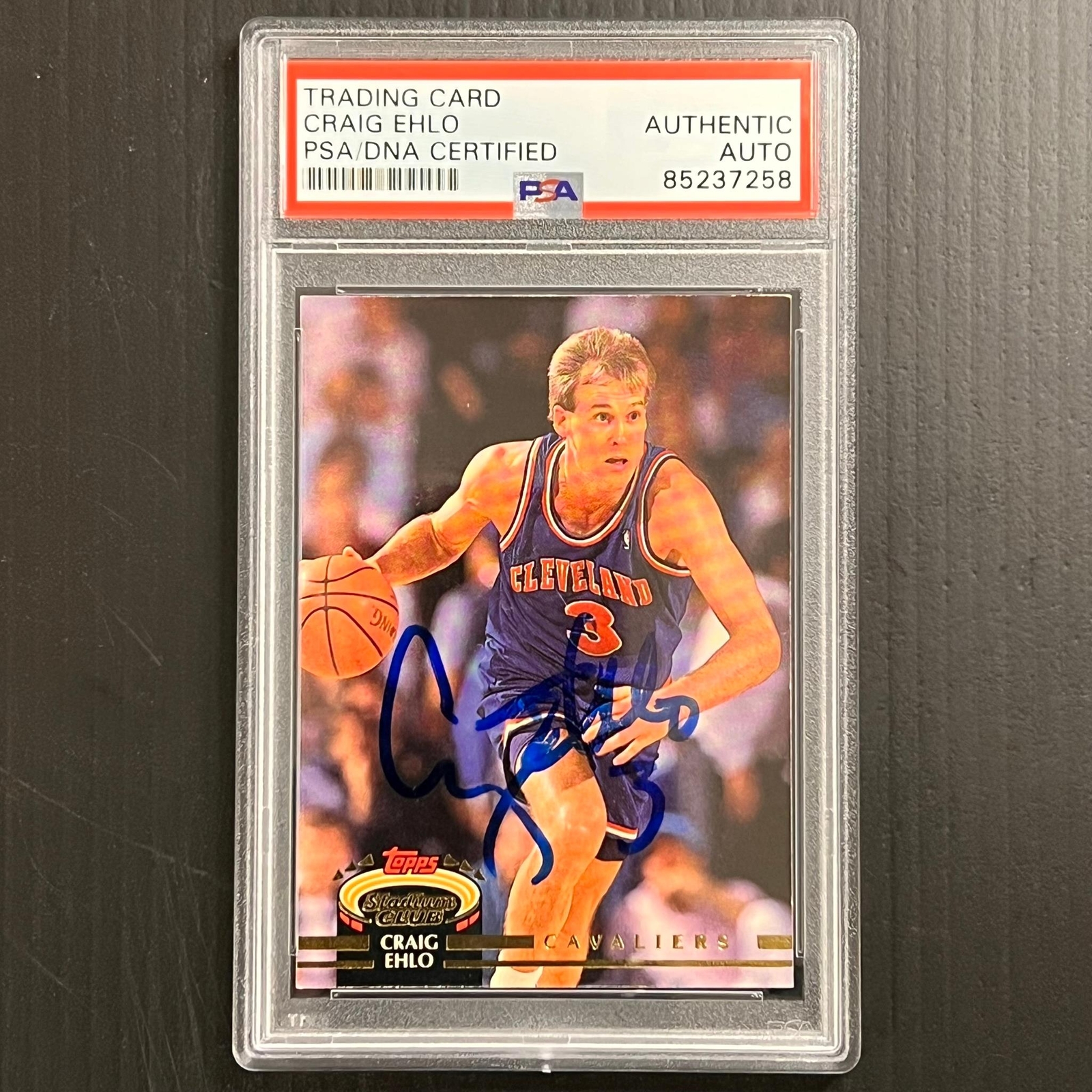 1991-92 Topps Stadium Club #59 Craig Ehlo Signed Card AUTO PSA Slabbed Cavaliers