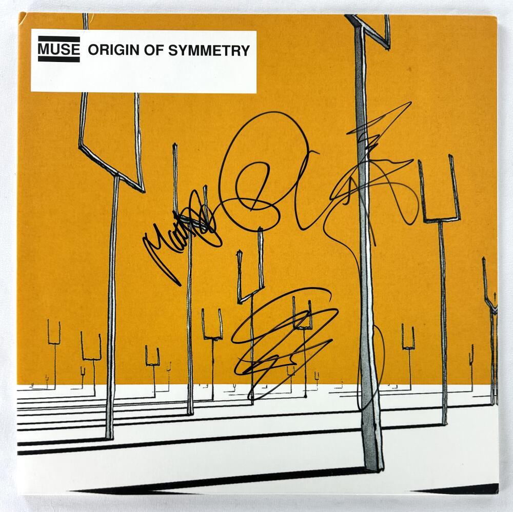 Muse Full Band x3 Signed Autograph Album Record - Origin of Symmetry Beckett COA