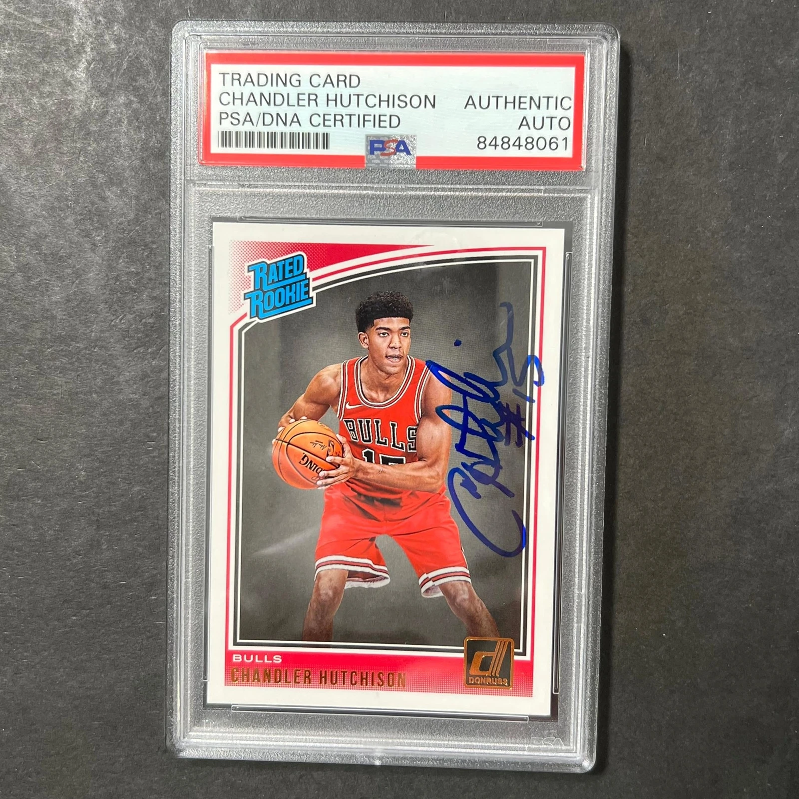 2018 Donruss Rated Rookie #166 Chandler Hutchison Signed Card AUTO PSA Slabbed R