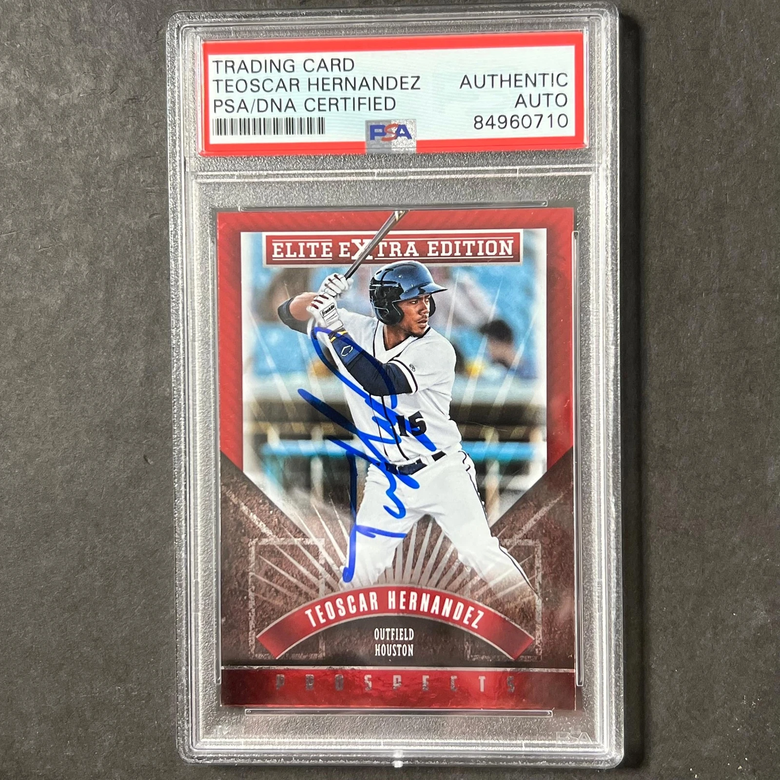 2015 Panini Elite Extra #155 Teoscar Hernandez Signed Card PSA Slabbed Auto Astr