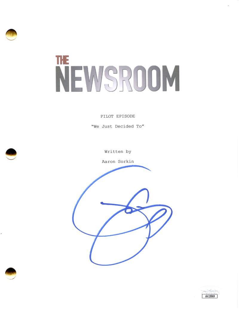 Jeff Daniels Signed Autograph The Newsroom Pilot Script Screenplay - Will McAvoy