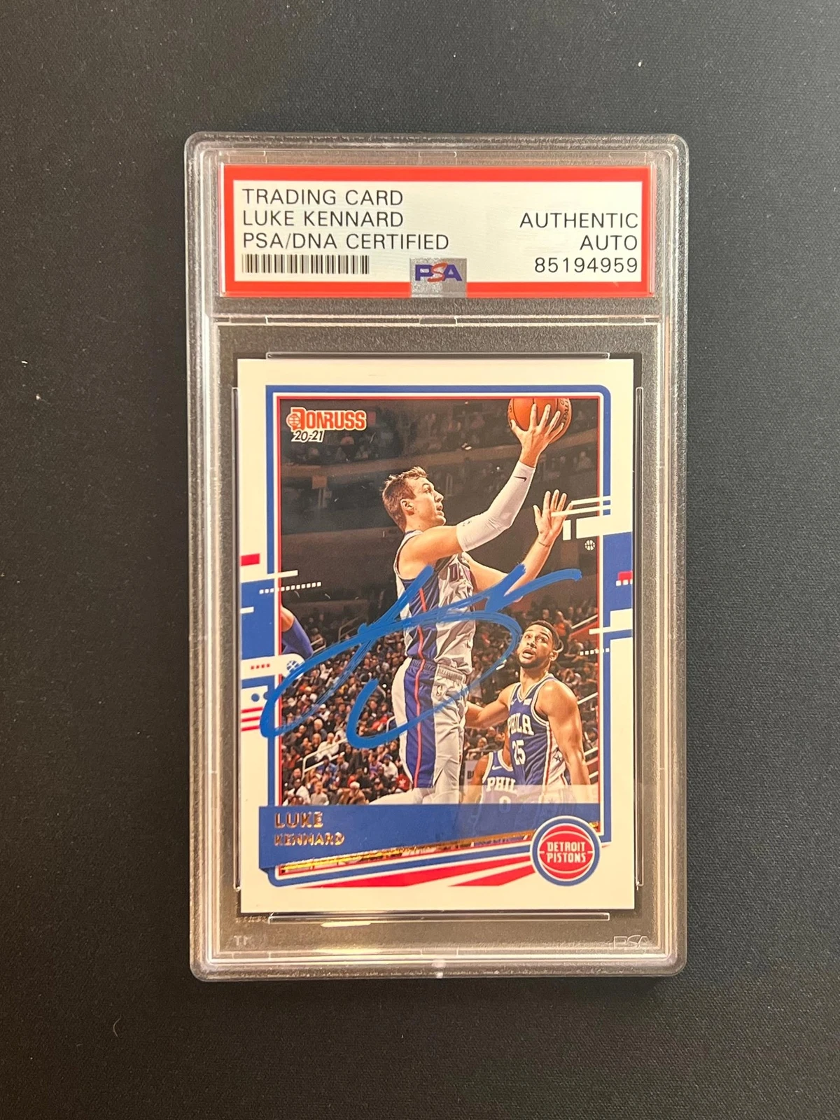 2020-21 Panini Donruss #117 Luke Kennard Signed Rookie Card AUTO PSA Slabbed Cli
