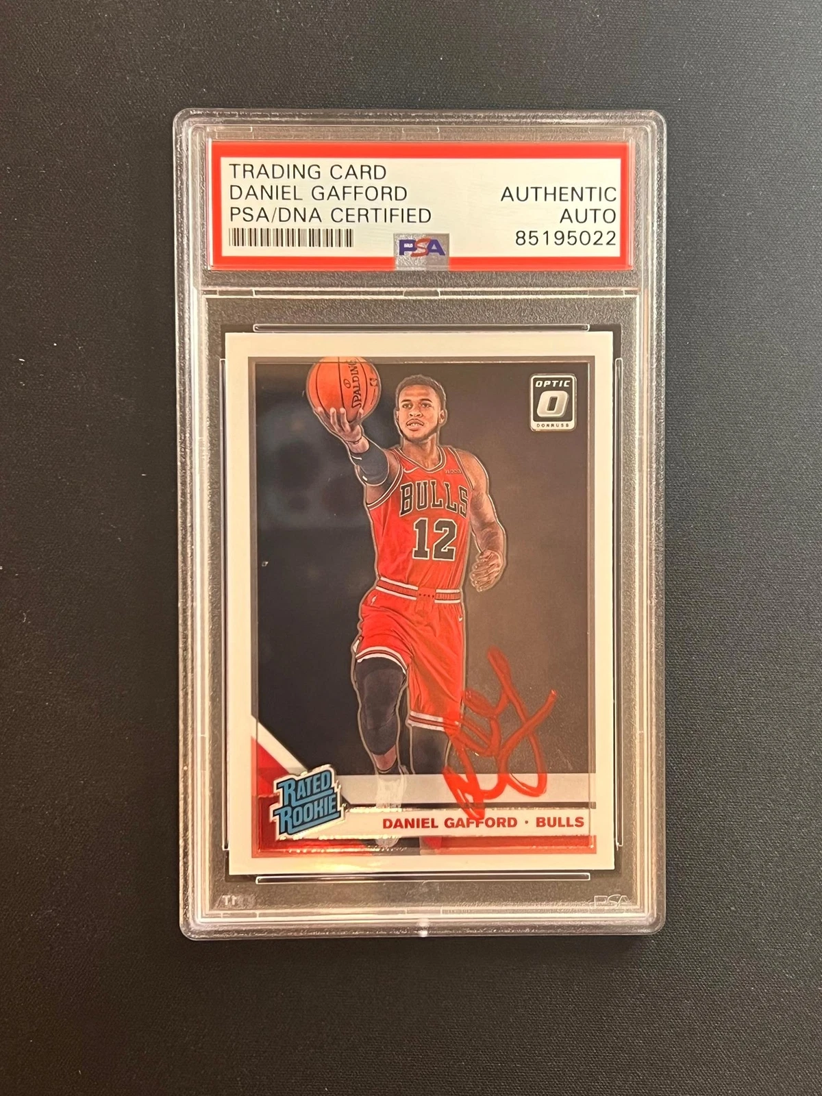 2019-20 Panini Optic #153 Daniel Gafford Signed Card AUTO PSA Slabbed RC Bulls