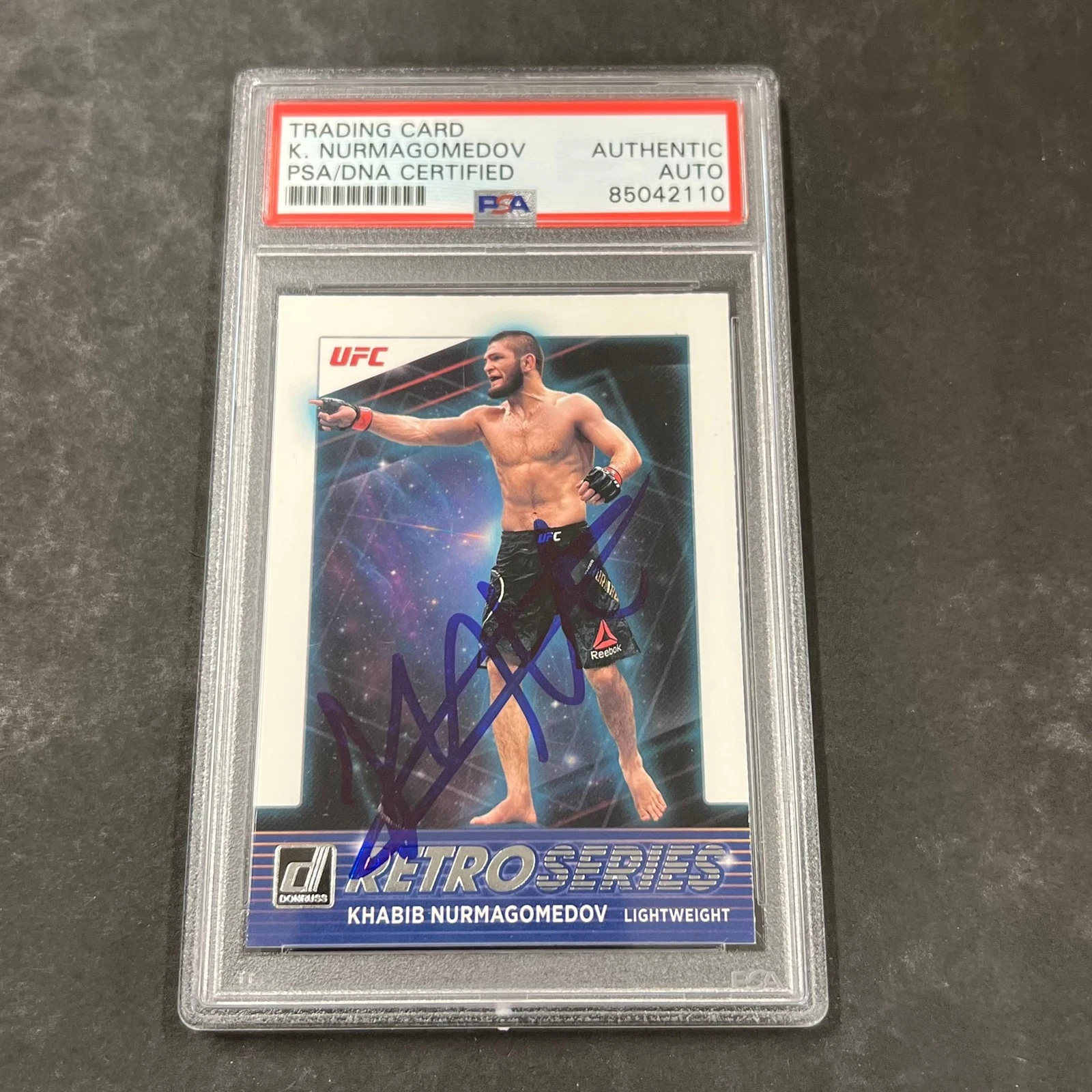 2022 Panini Donruss #9 Khabib Nurmagomedov Signed Card PSA Slabbed