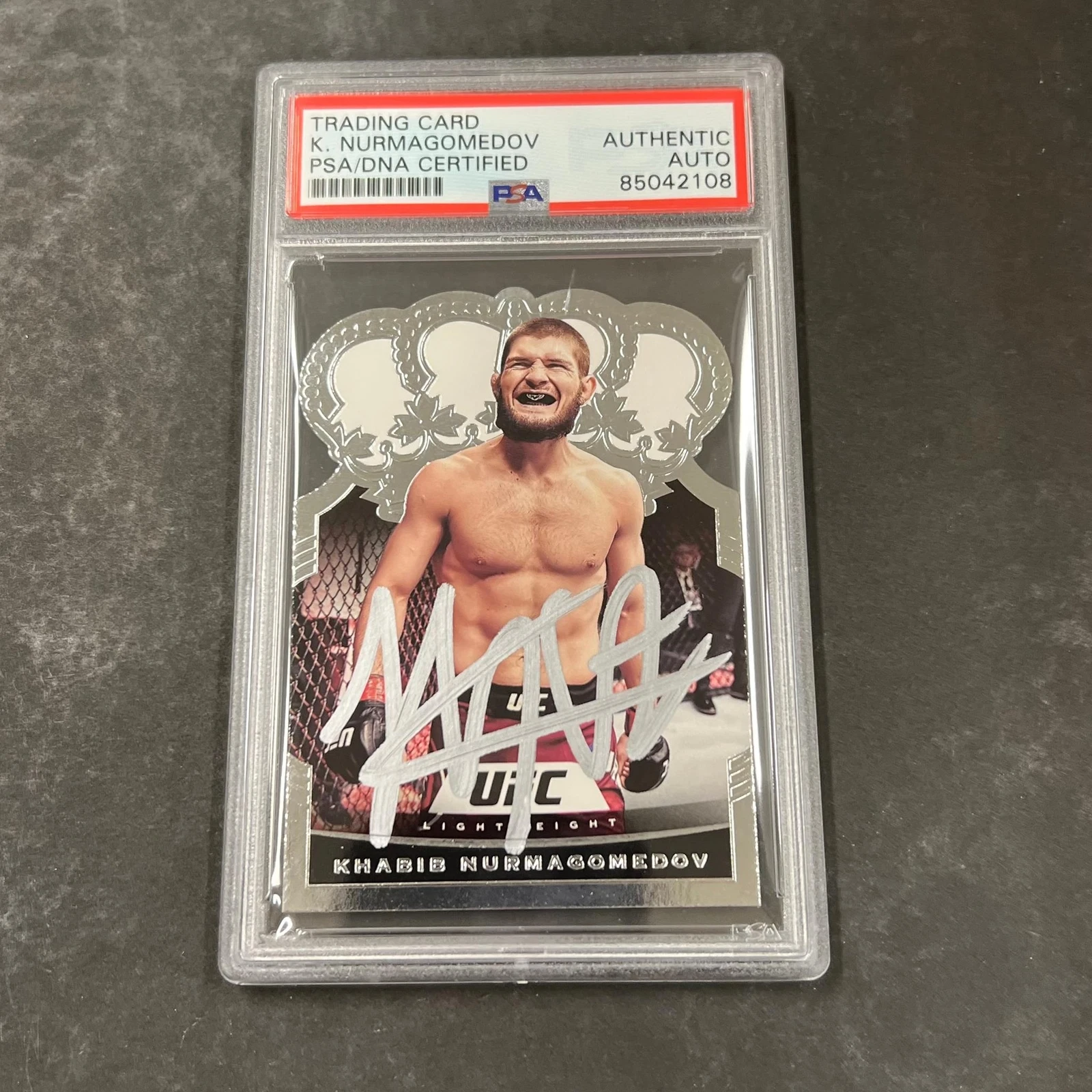 2021 Panini Chronicles #16 Khabib Nurmagomedov Signed Card PSA Slabbed