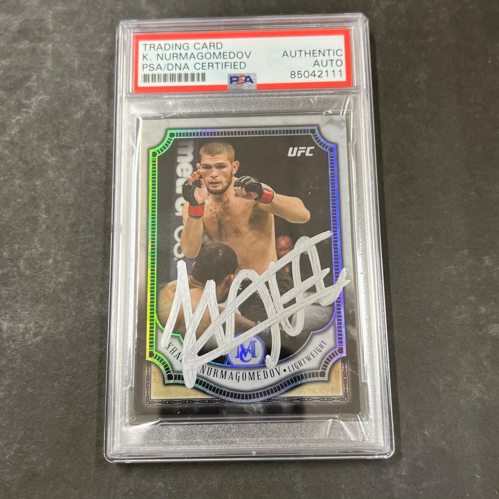 2018 Topps #18 Khabib Nurmagomedov Signed Card PSA Slabbed