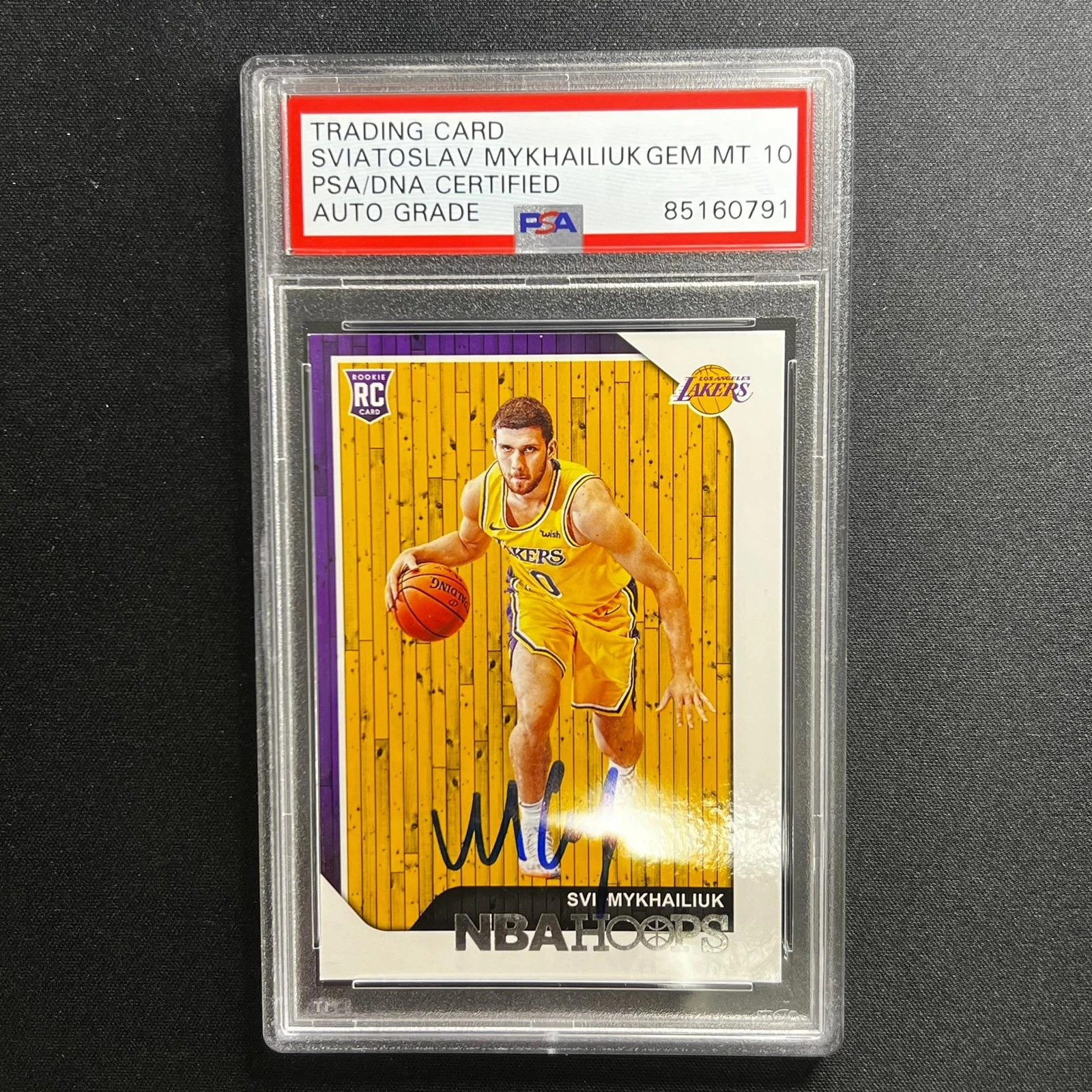 2018-19 Panini Hoops #233 Svi Mykhailiuk Signed Card AUTO 10 PSA Slabbed RC Lake