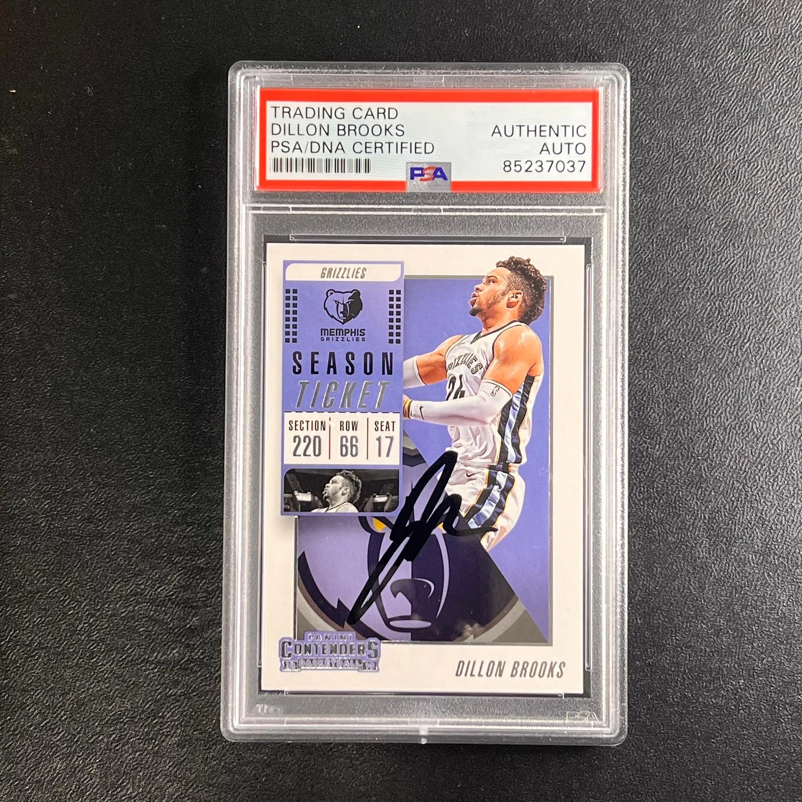 2018-19 Panini Contenders #70 Dillon Brooks Signed Card AUTO PSA Slabbed Grizzli