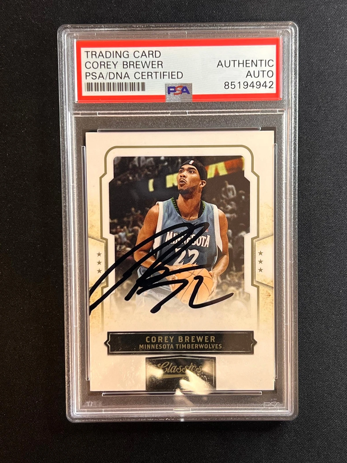 2008-09 Panini Classics #56 Corey Brewer Signed Card AUTO PSA Slabbed Timberwolv