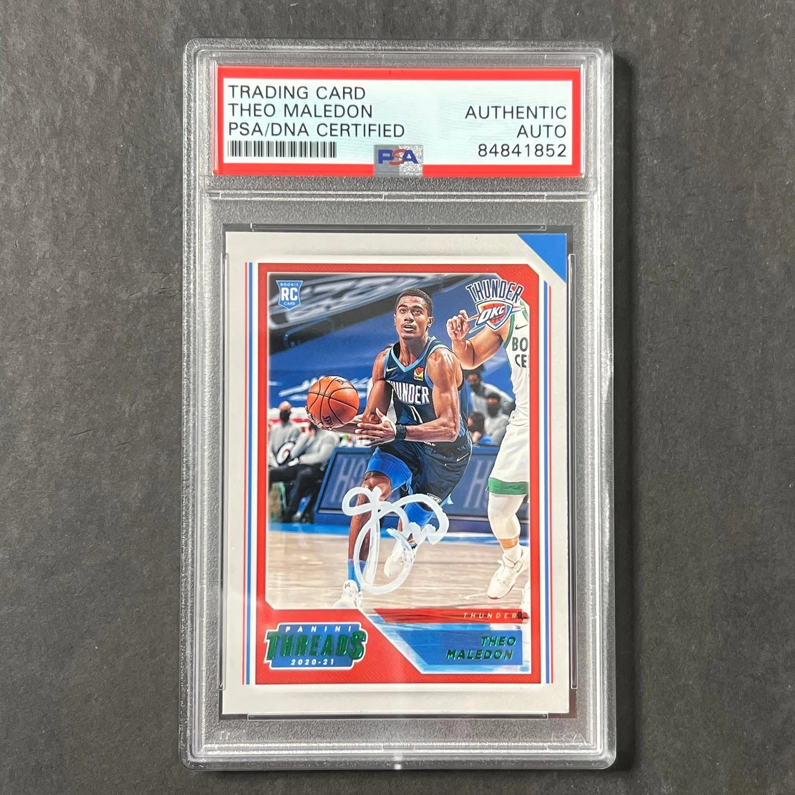 2020-21 Panini Chronicles Threads #99 Theo Maledon Signed Card AUTO PSA/DNA Slab