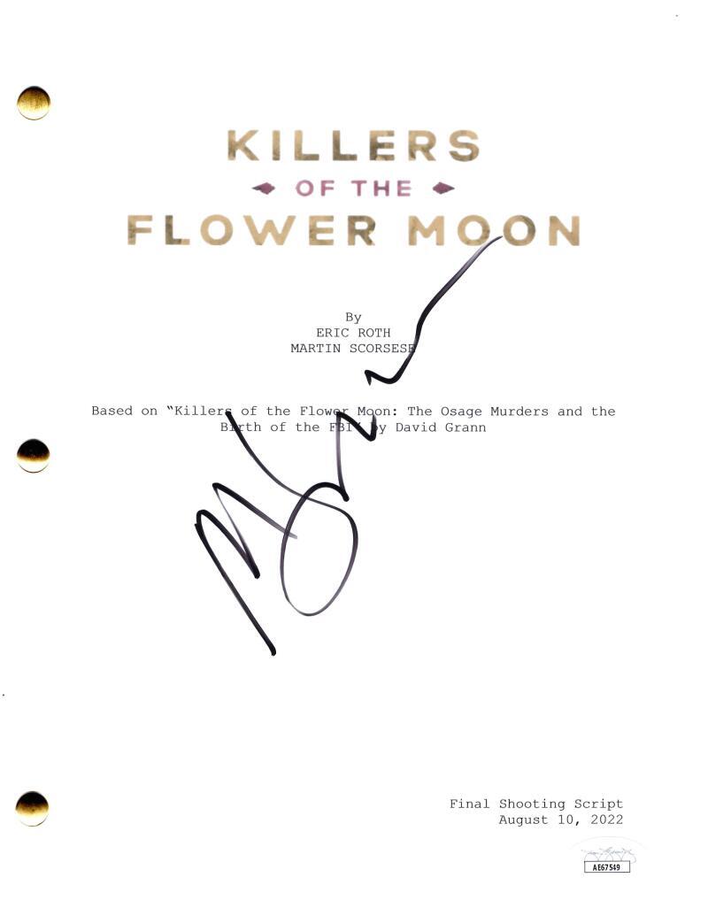 Martin Scorsese Signed Autograph Killers of the Flower Moon Movie Script JSA COA